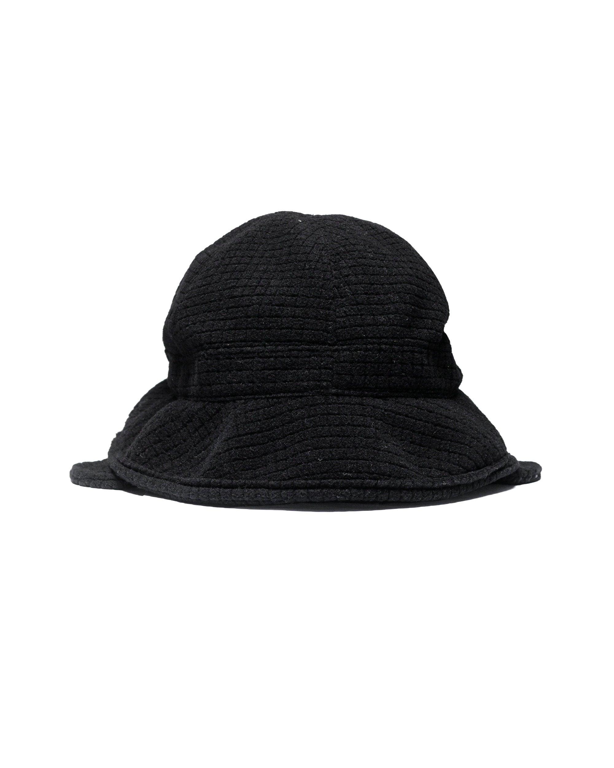 Winter Safari Hat Quilted Polar Fleece Black