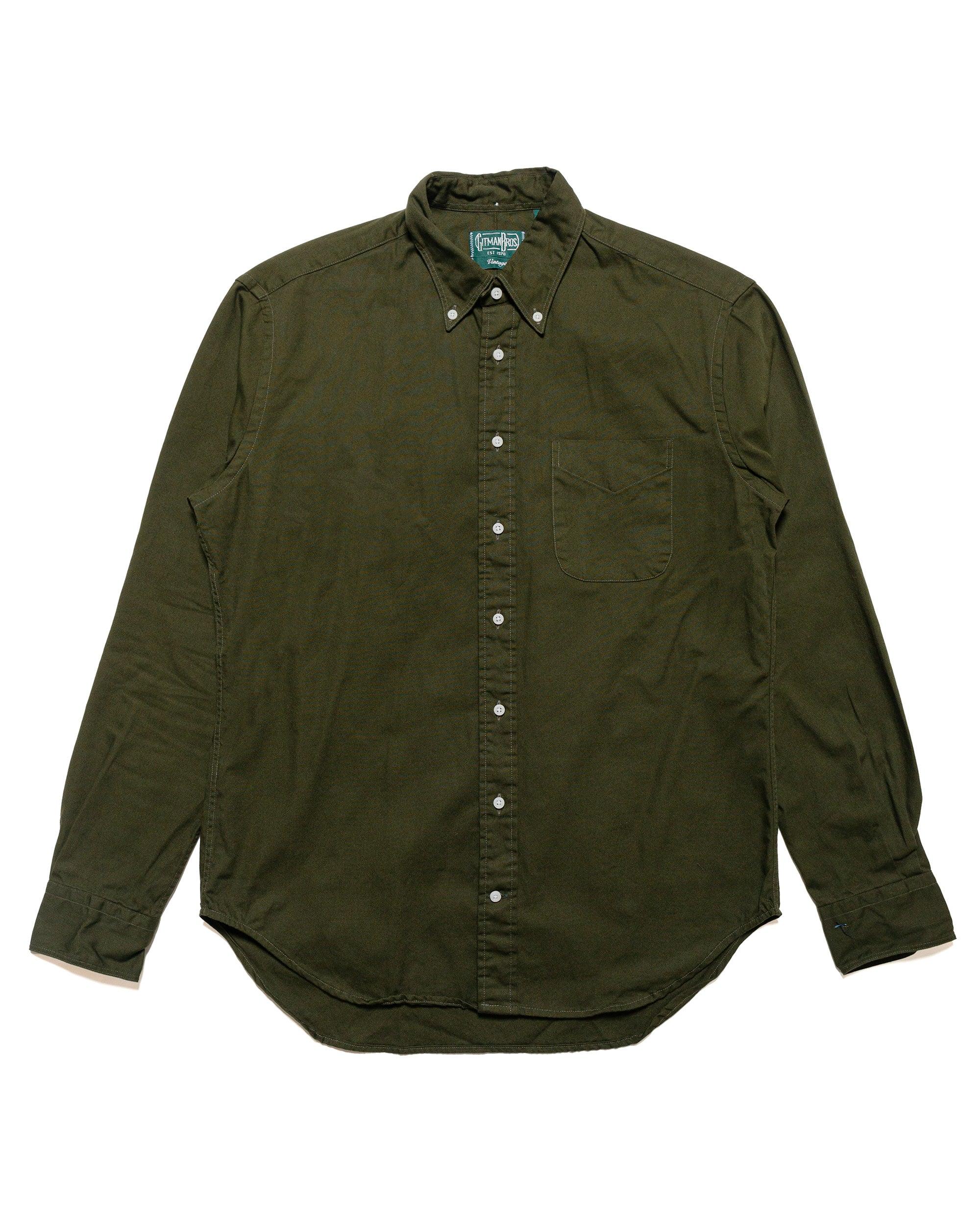 Long Sleeve Olive Overdye Oxford