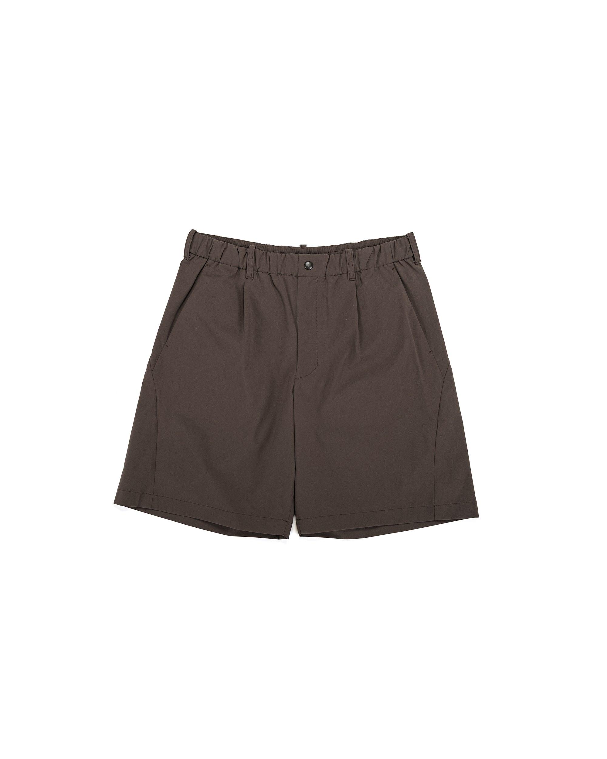 One Tuck Light Stretch Shorts Jet Brown