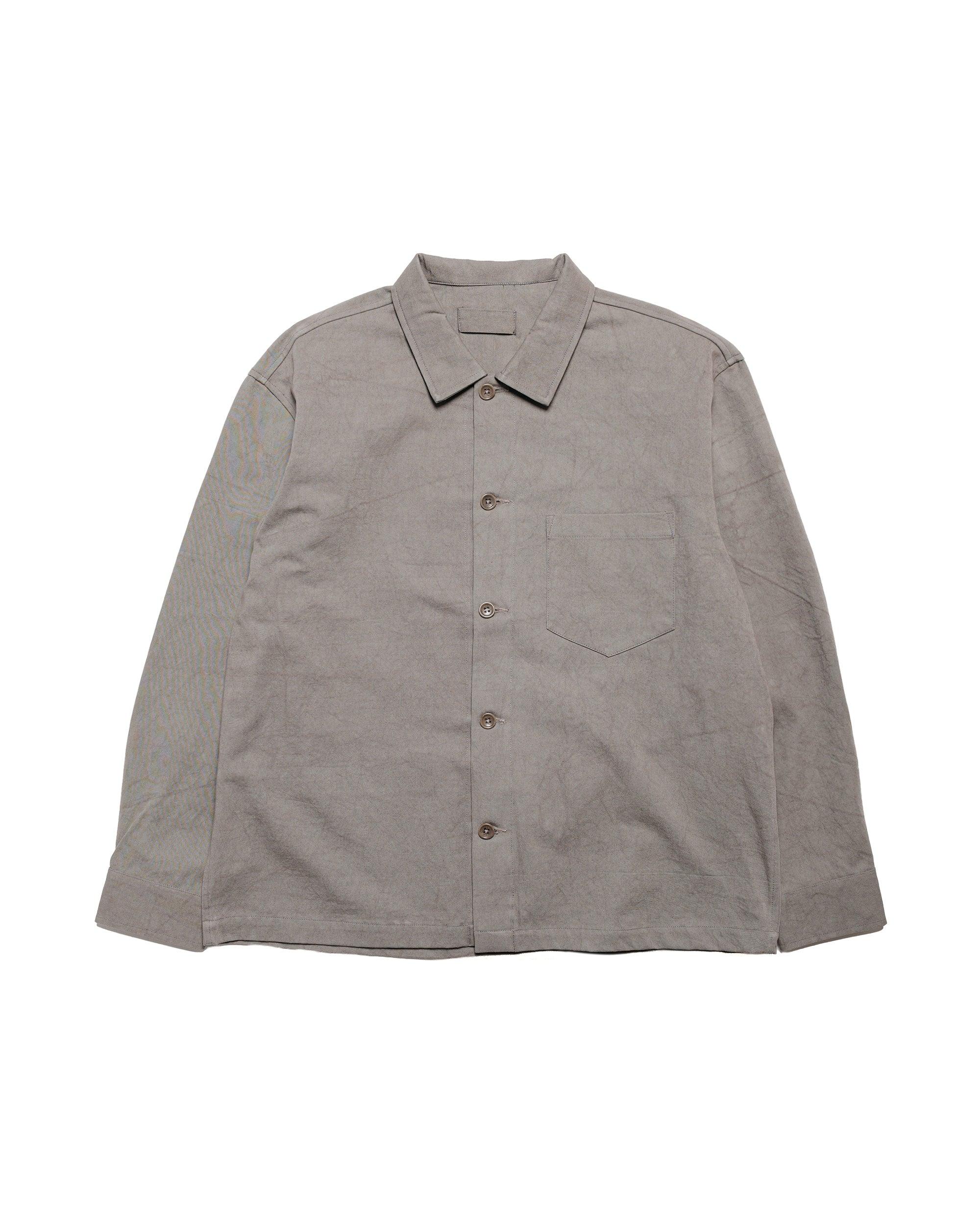 Travail Shirt Light Grey Drum Dyed Back Satin