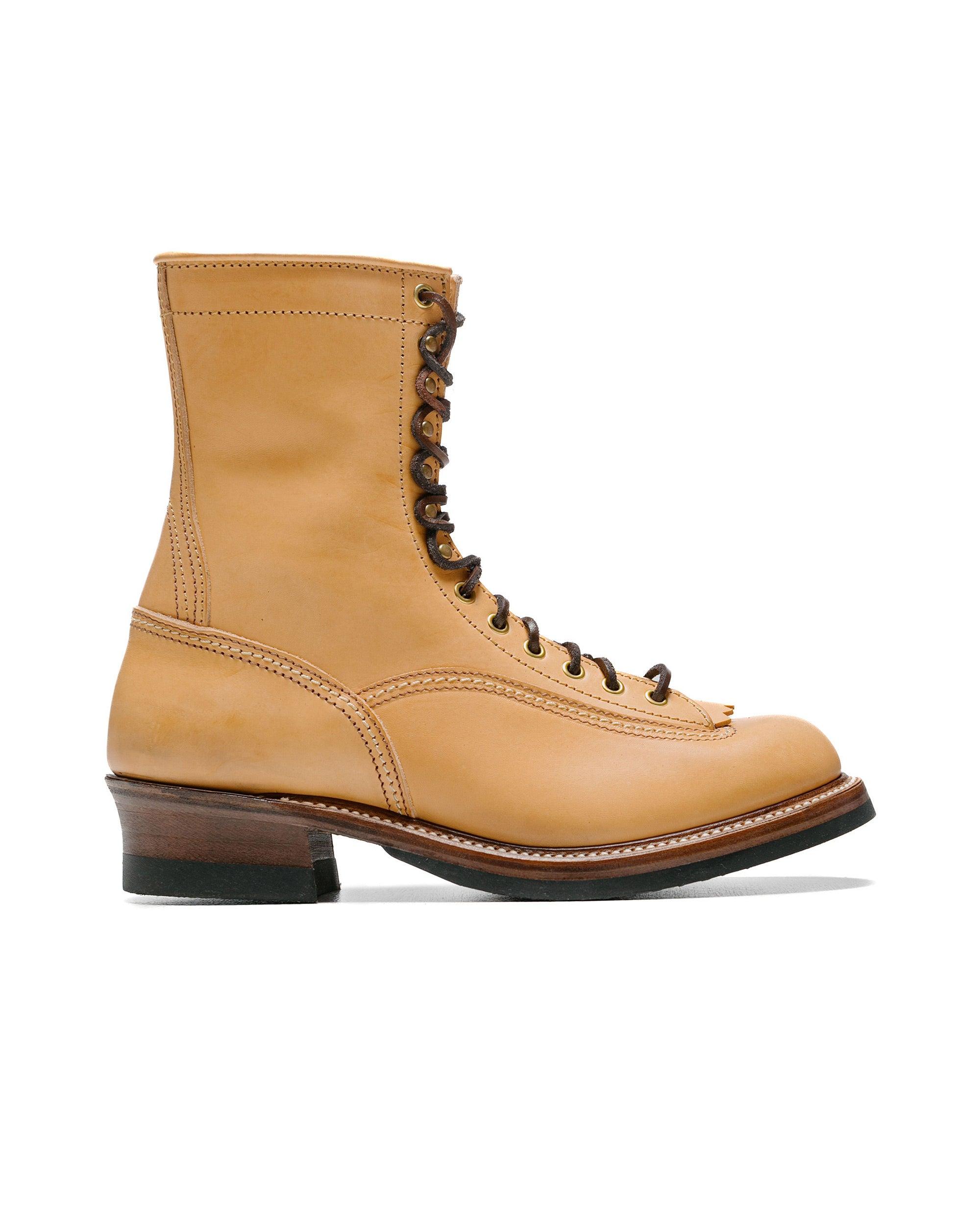 Donkey Puncher Boots 8" Badalassi Carlo Vegetable Tanned Leather Bone