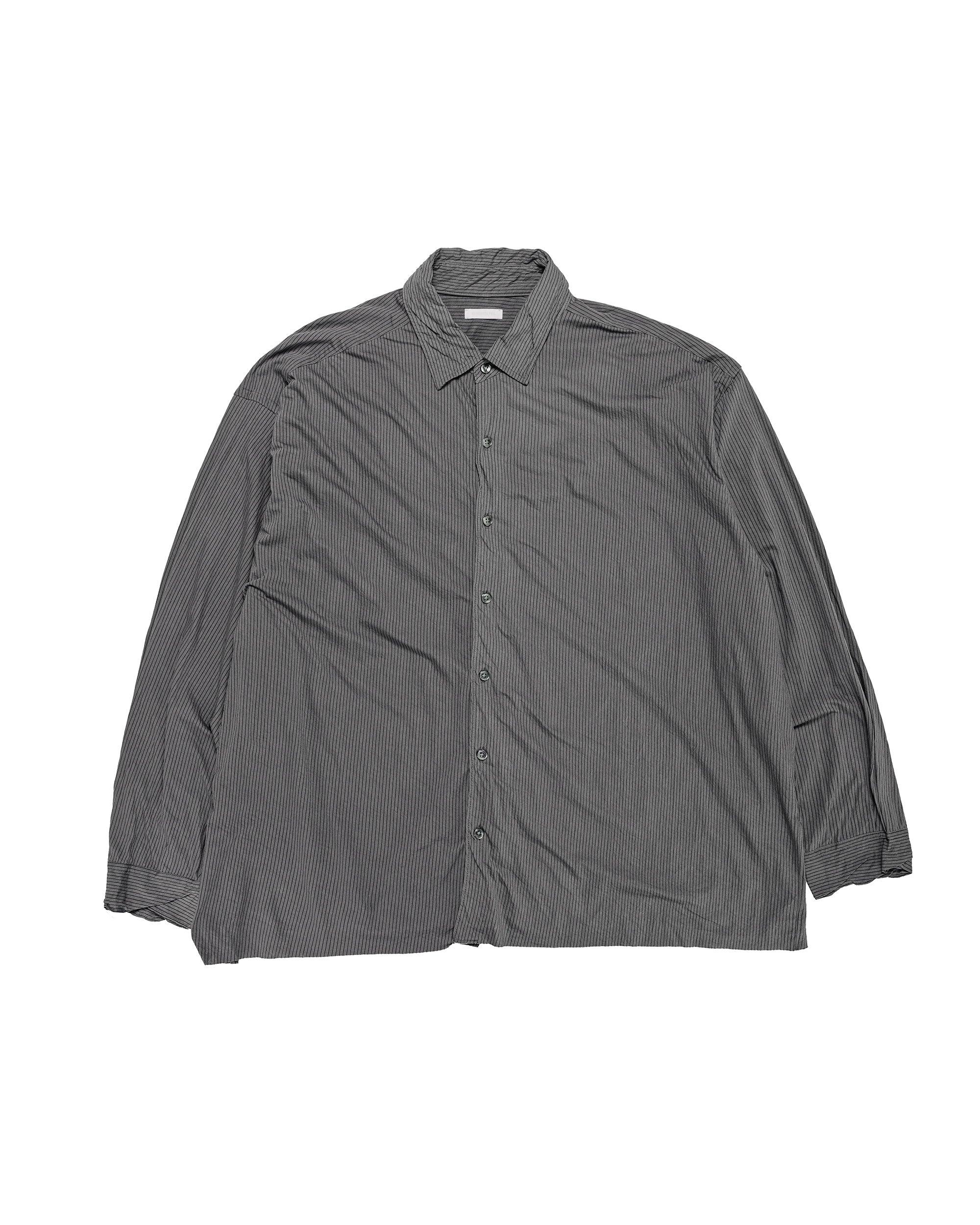 46G Stripe Artisan Shirt Charcoal Black Dye