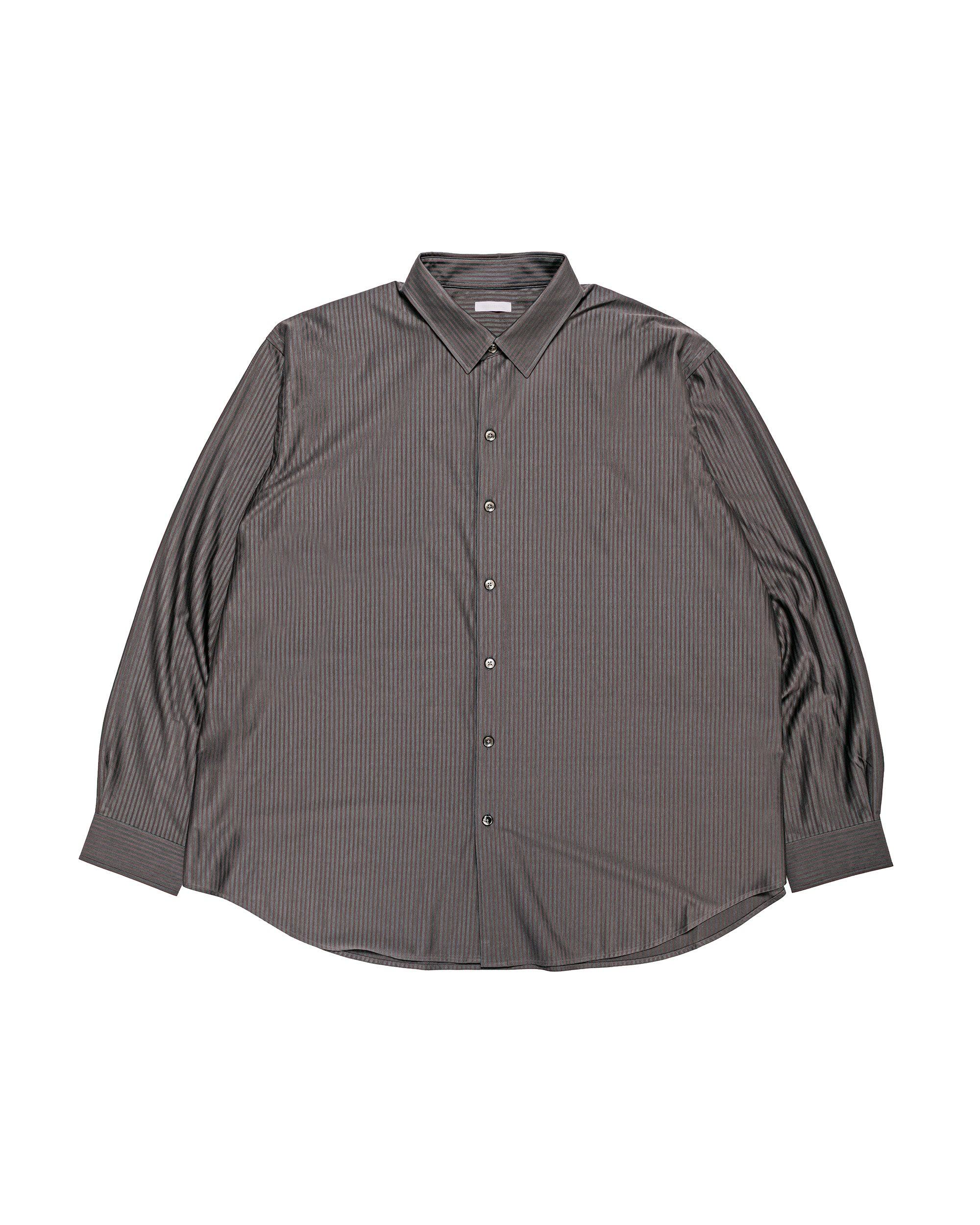 46G Stripe Atmosphere Shirt Charcoal Brown