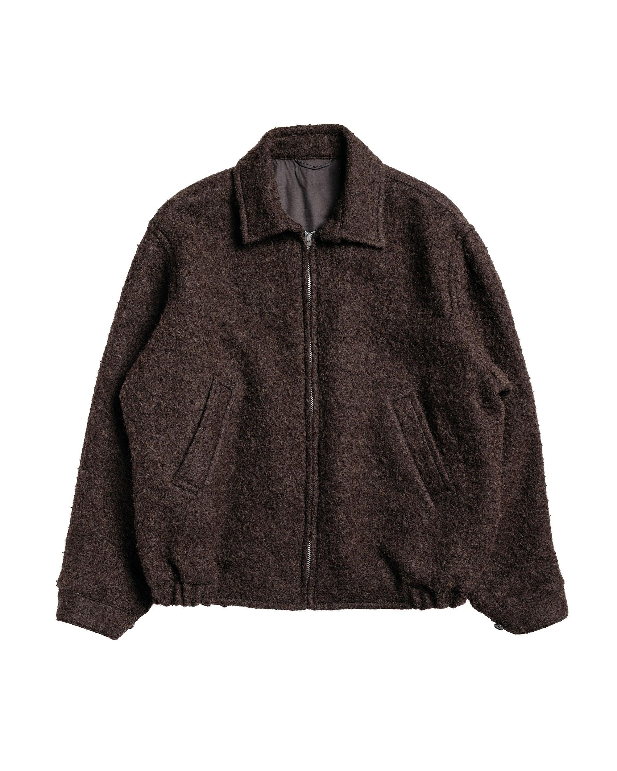 Napping Wool Zip Blouson Top Brown