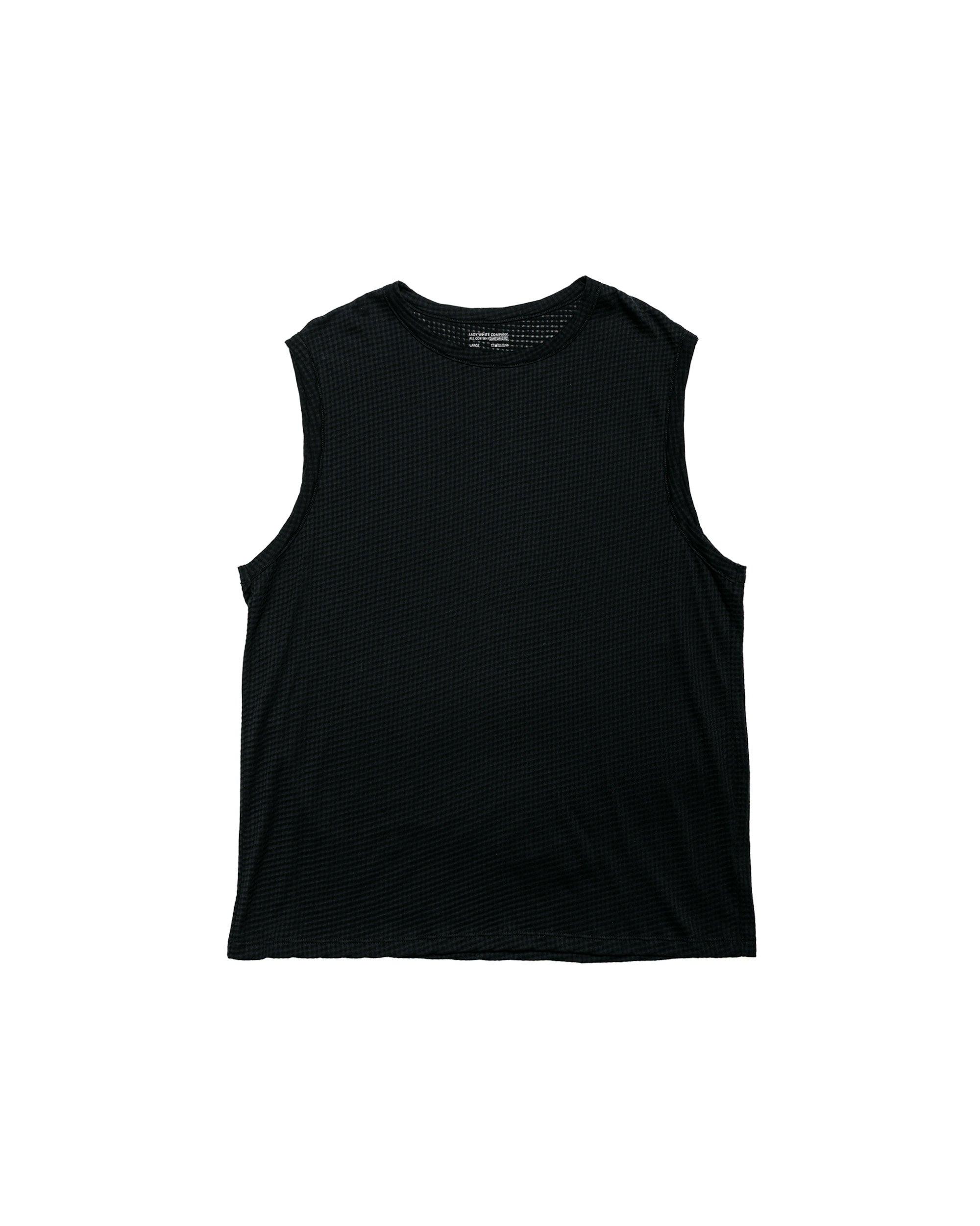 Gauze Sleeveless T-Shirt Black