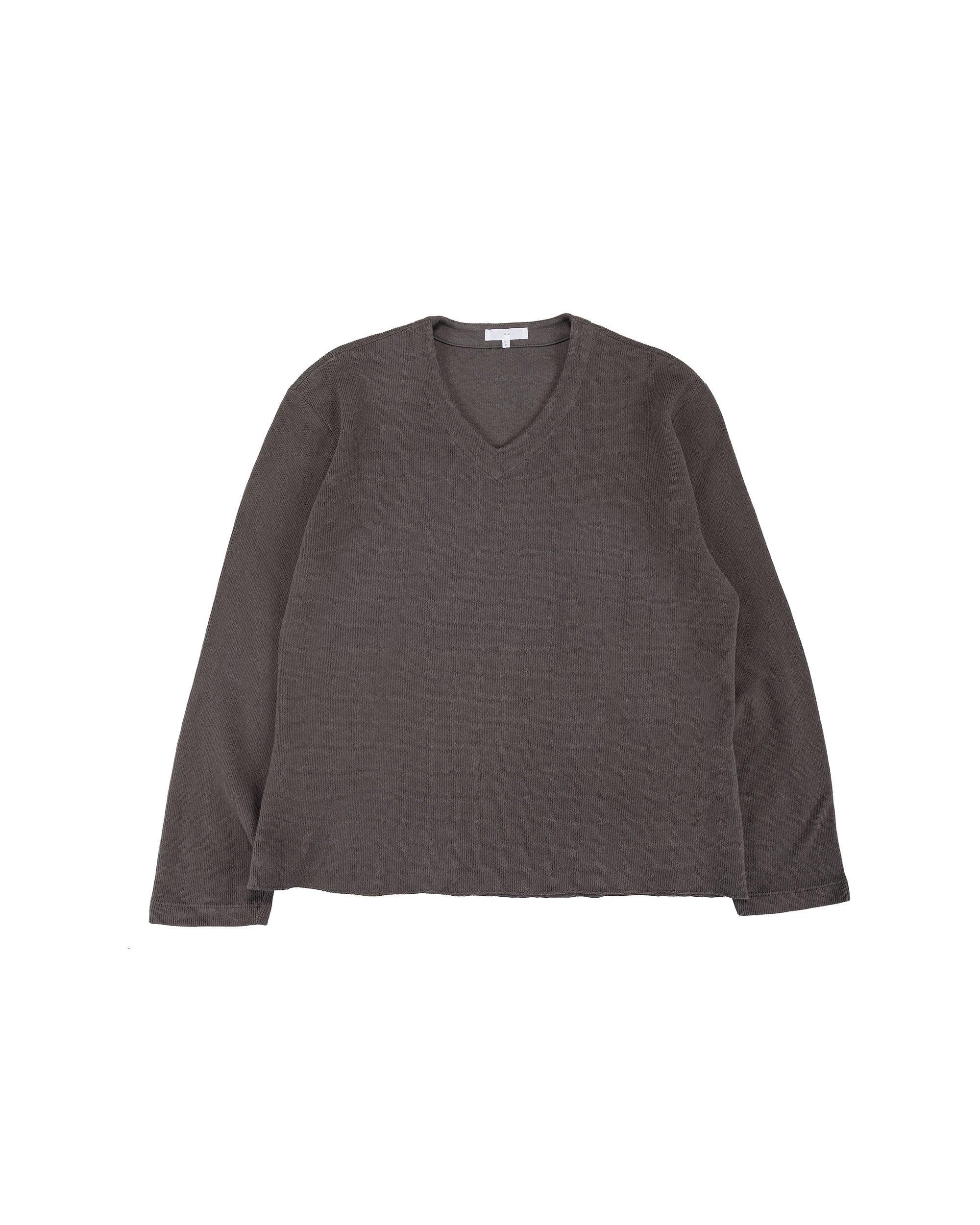 Cropped V-Neck Sweater Pewter