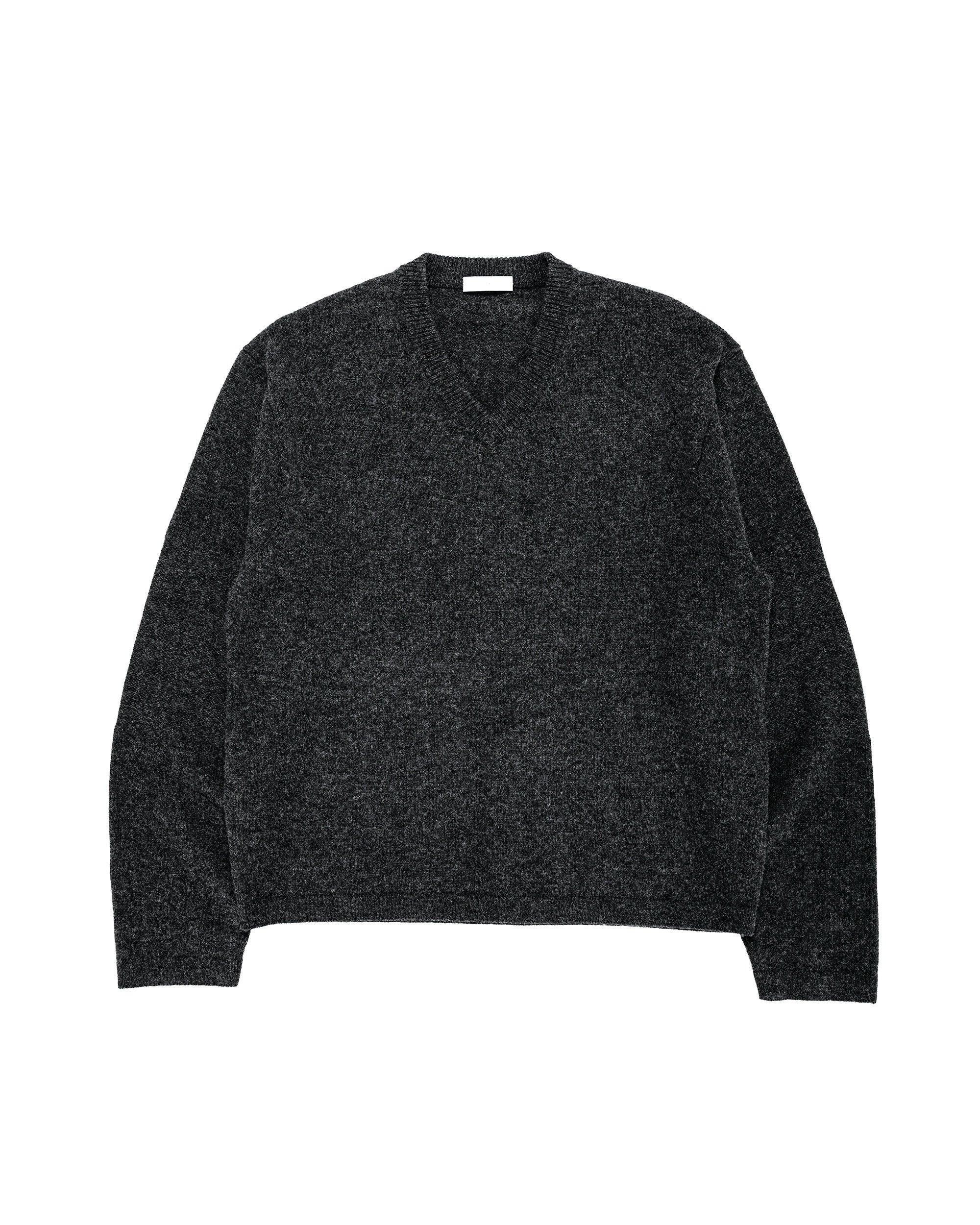 Wool V Neck Sweater Charcoal