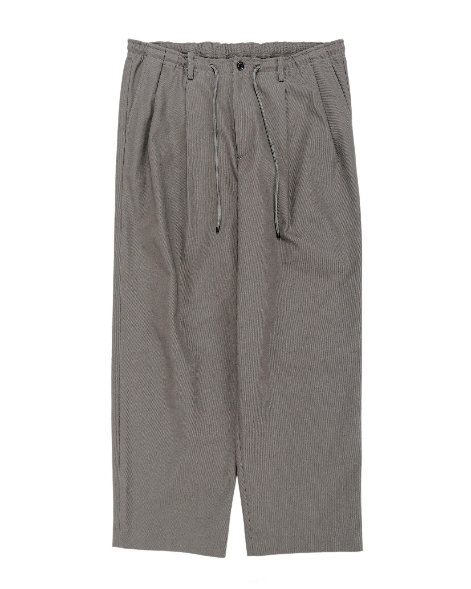 Double Pleated Easy Trousers Organic Cotton Survival Cloth Gray
