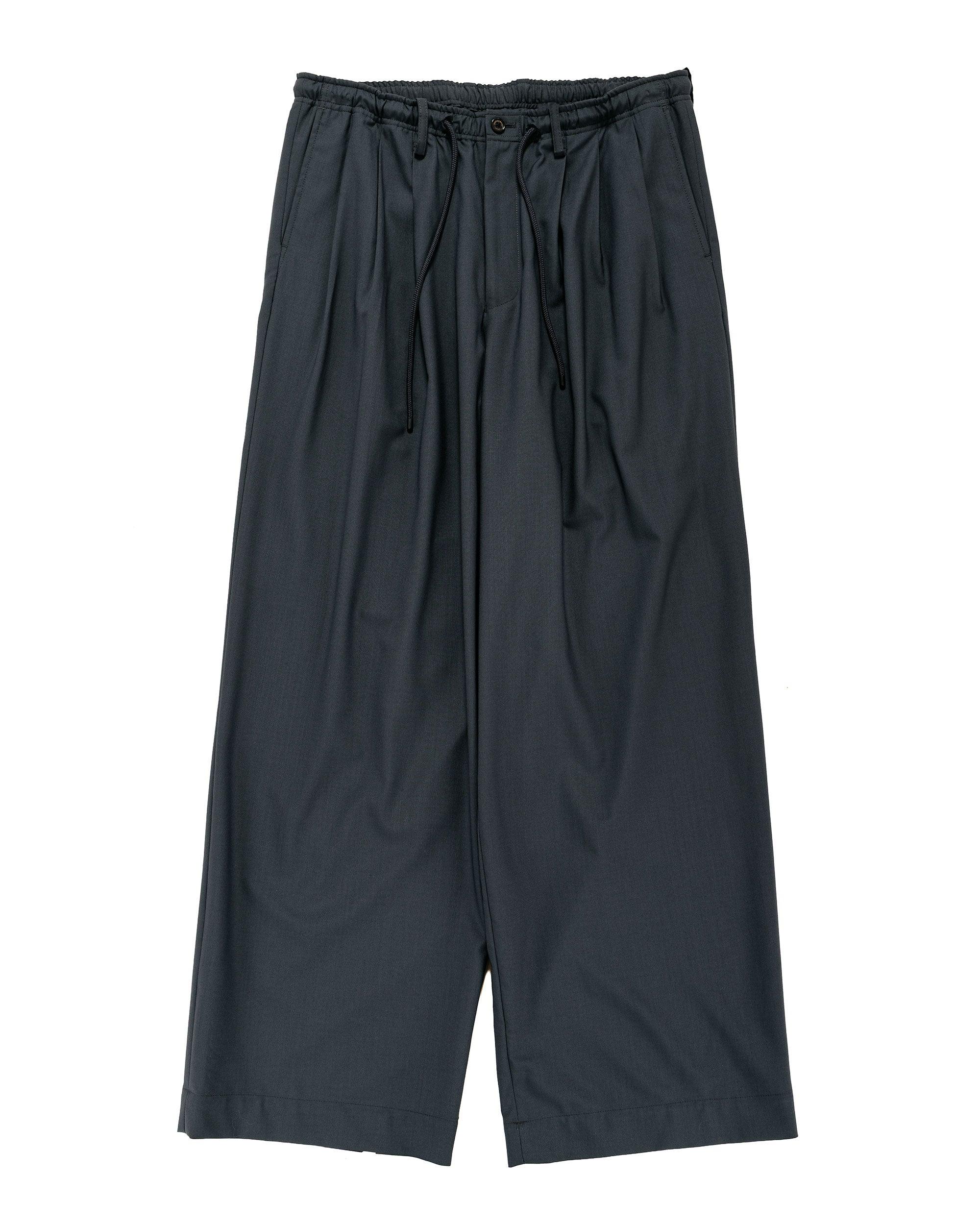 Triple Pleated Easy Trousers Organic Wool 2/80 Tropical Charcoal