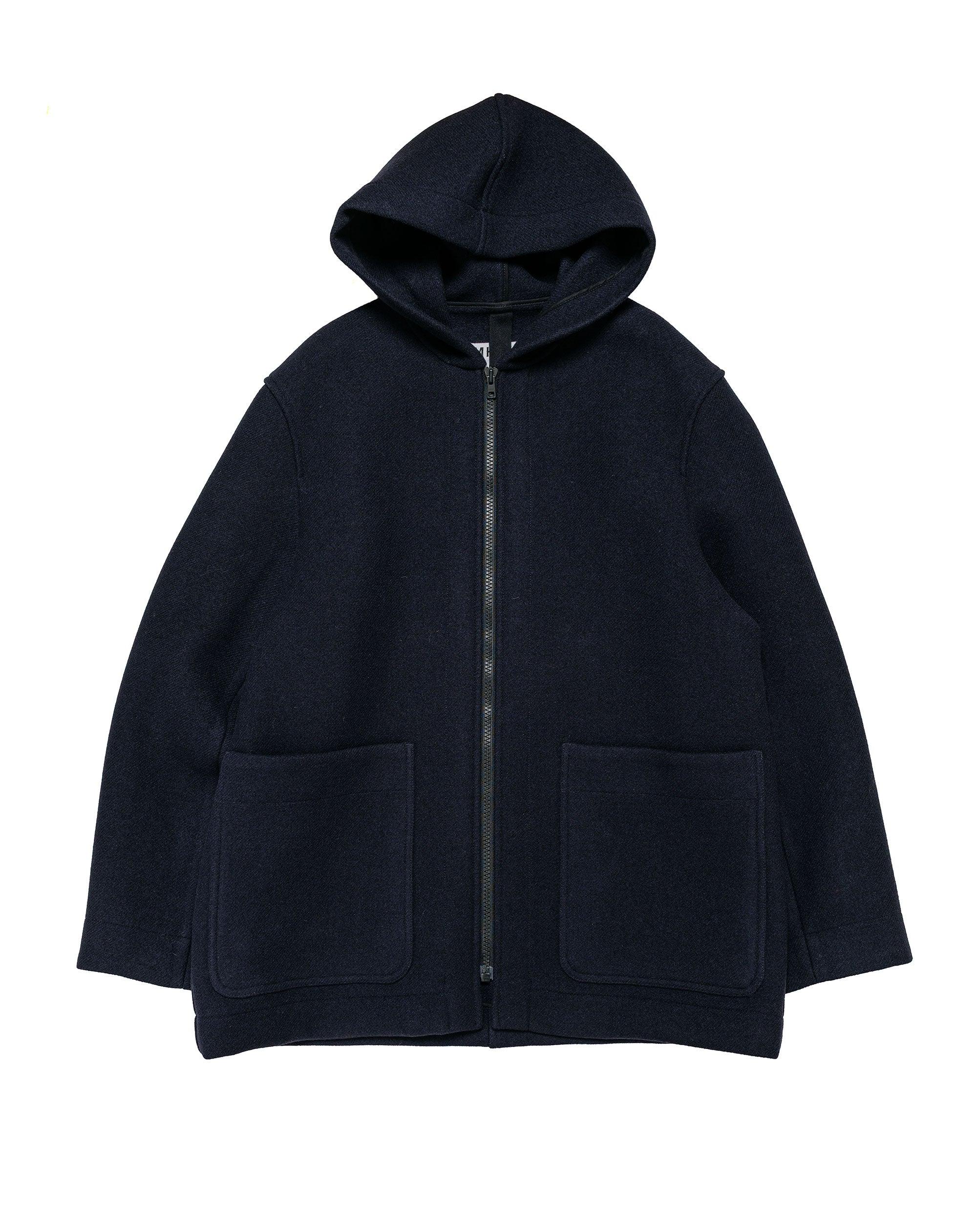 MHL Zip Through Duffle Double Wool Melton Dark Navy