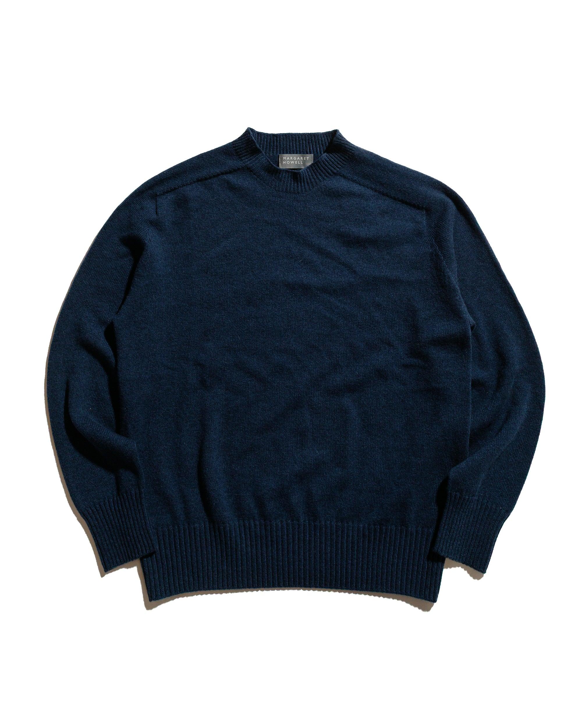 Seamless Crew Neck Cashmere Cotton Ocean Blue