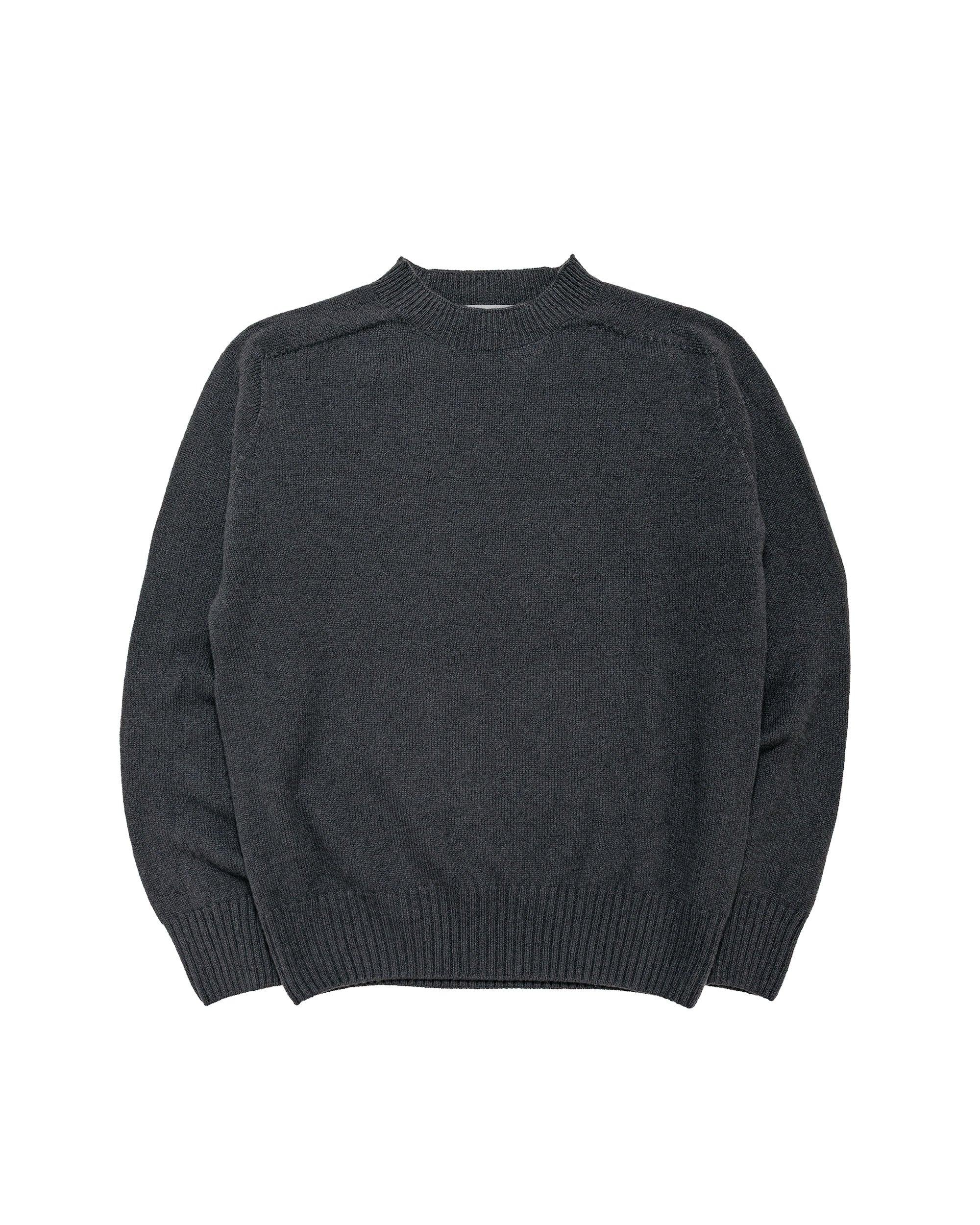 Seamless Crew Neck Merino Cashmere Asphalt