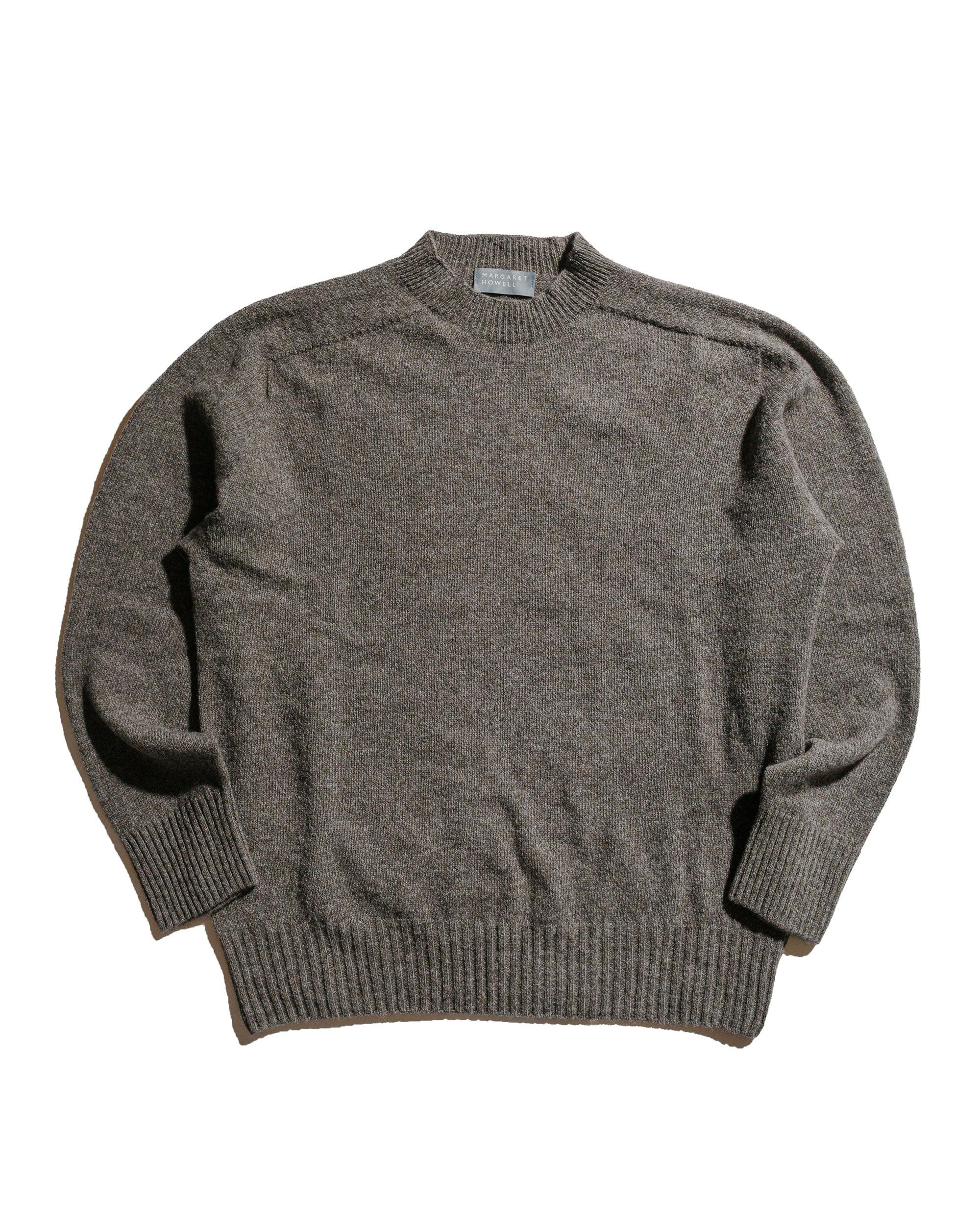 Seamless Crew Neck Yak Wool Cashmere Blend Natural Twist