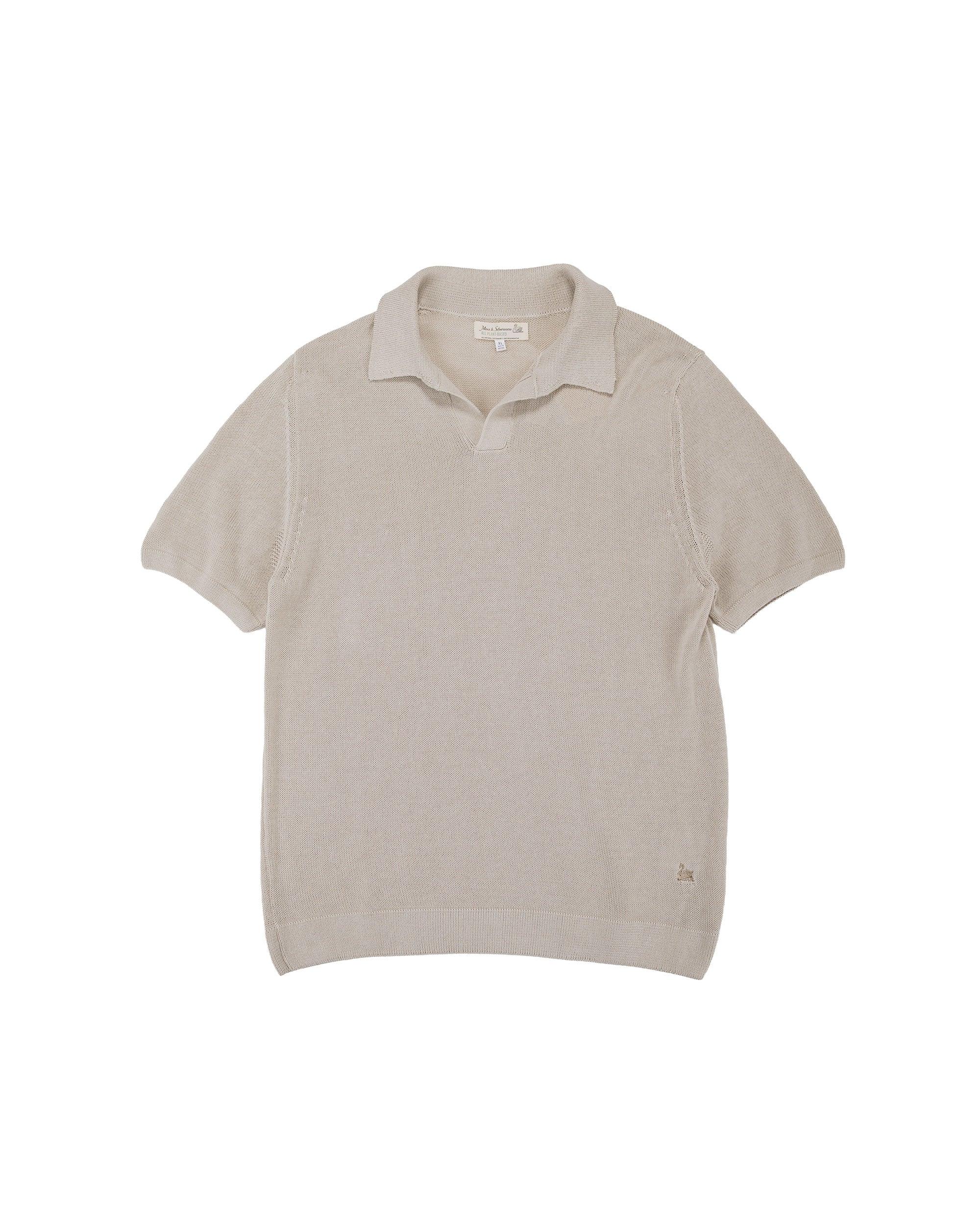 KNITPOLO02 Cotton Short Sleeve Polo Shirt Sand
