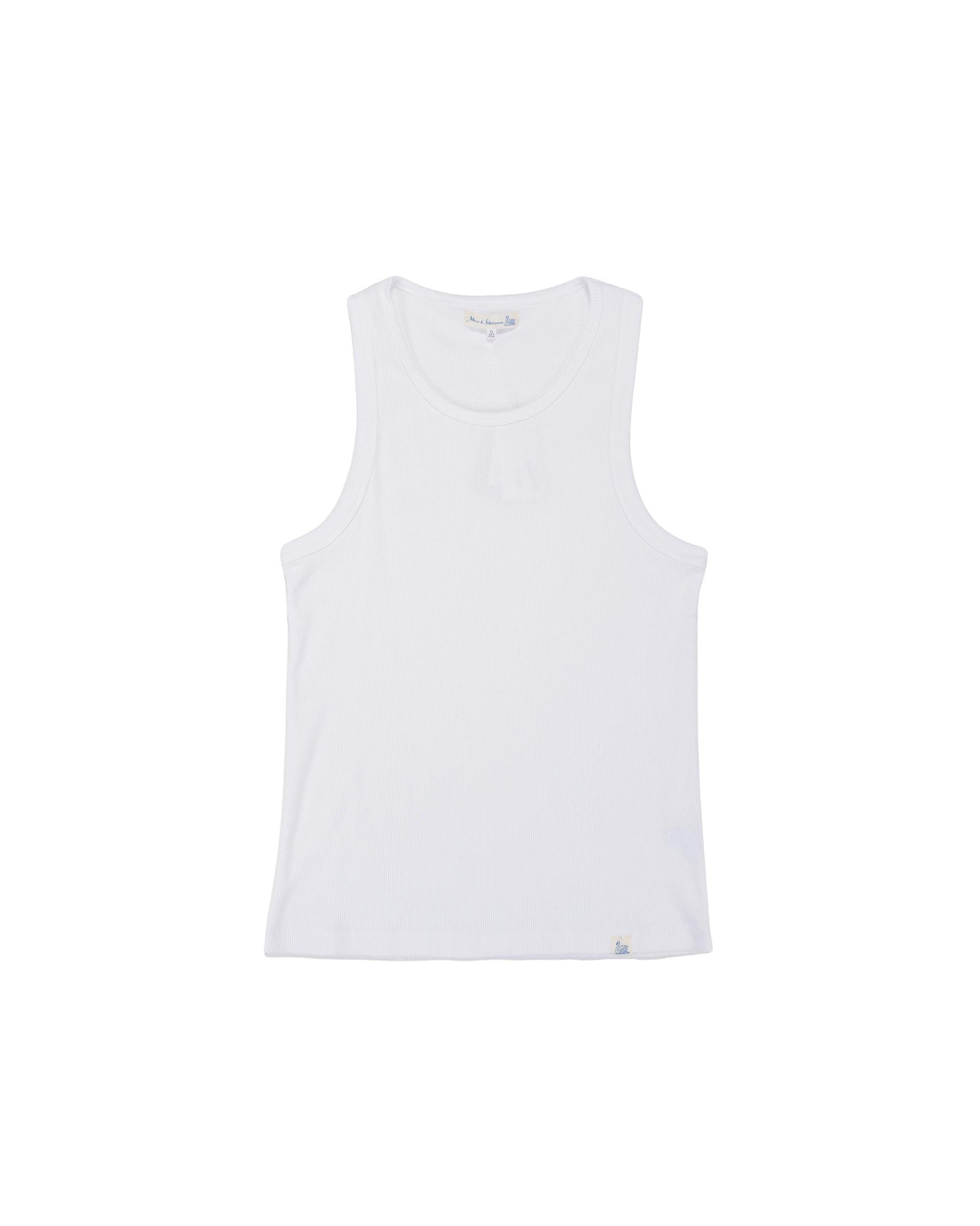 RIBTANK01 Iconic Ribbed Cotton Tank Top White
