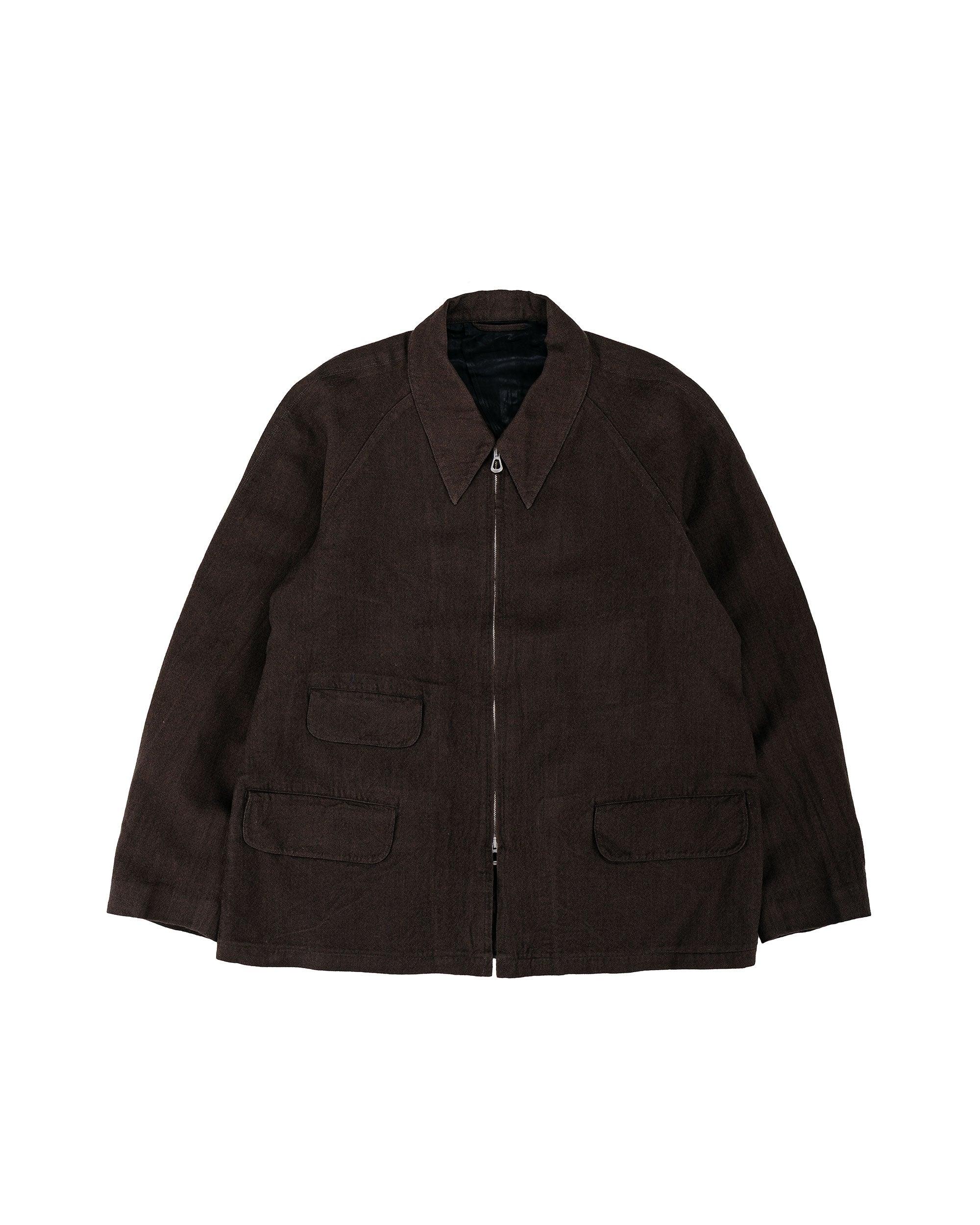 Bergman Mac Jacket Wool Linen Crepe/Espresso