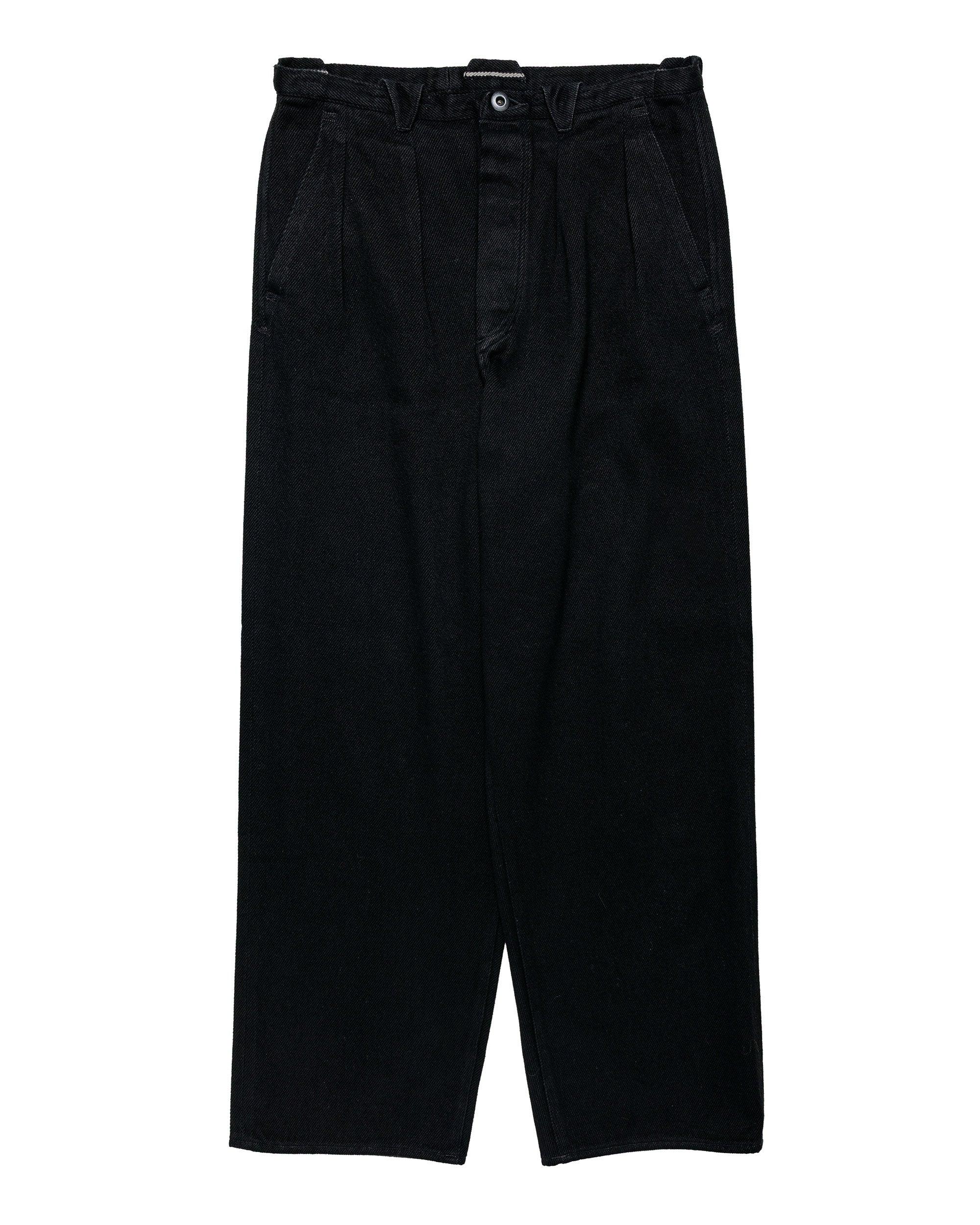 Pleat Denim Trousers Tailorable Denim/Black