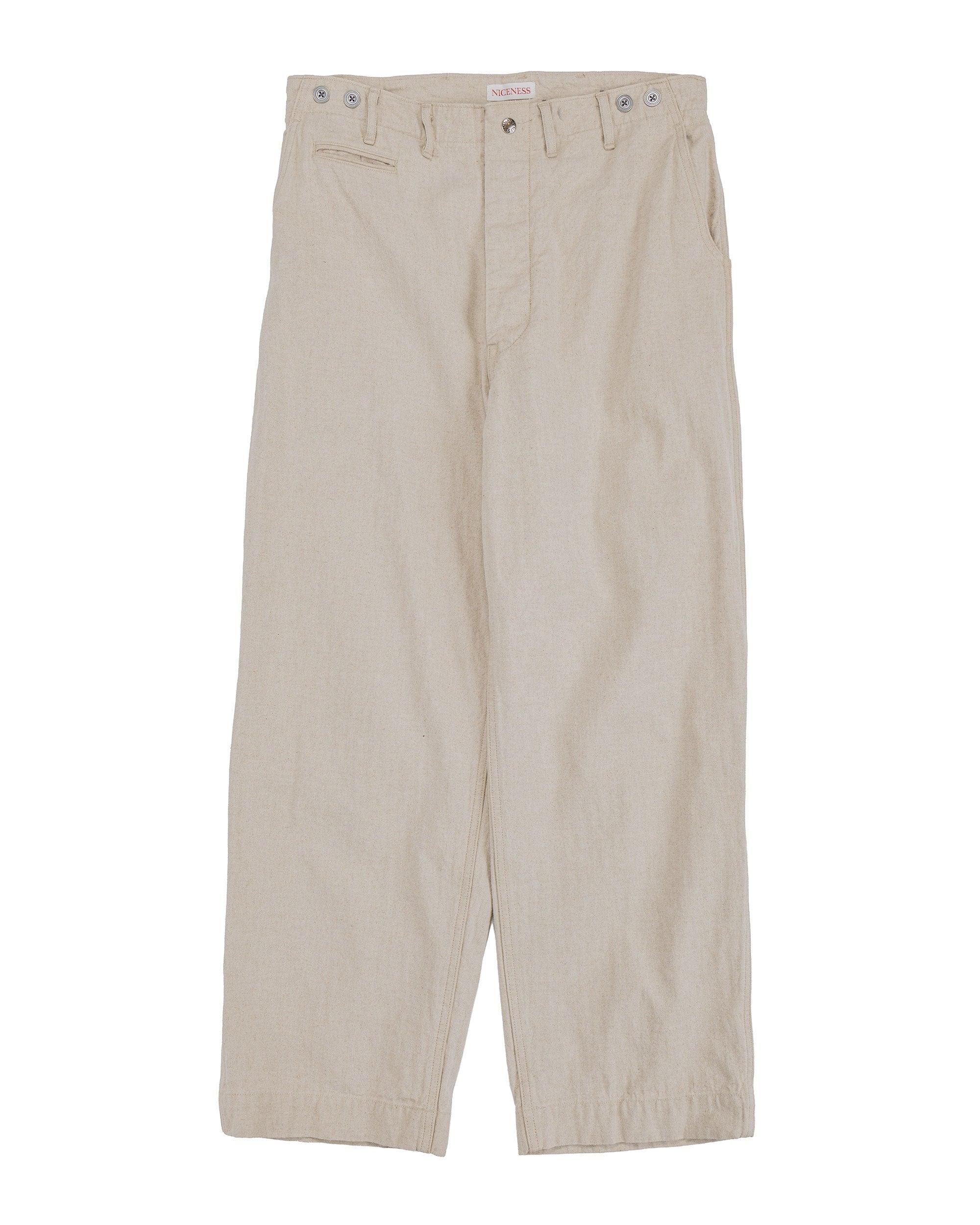 L.Bliss Natural Herringbone Utility Pants