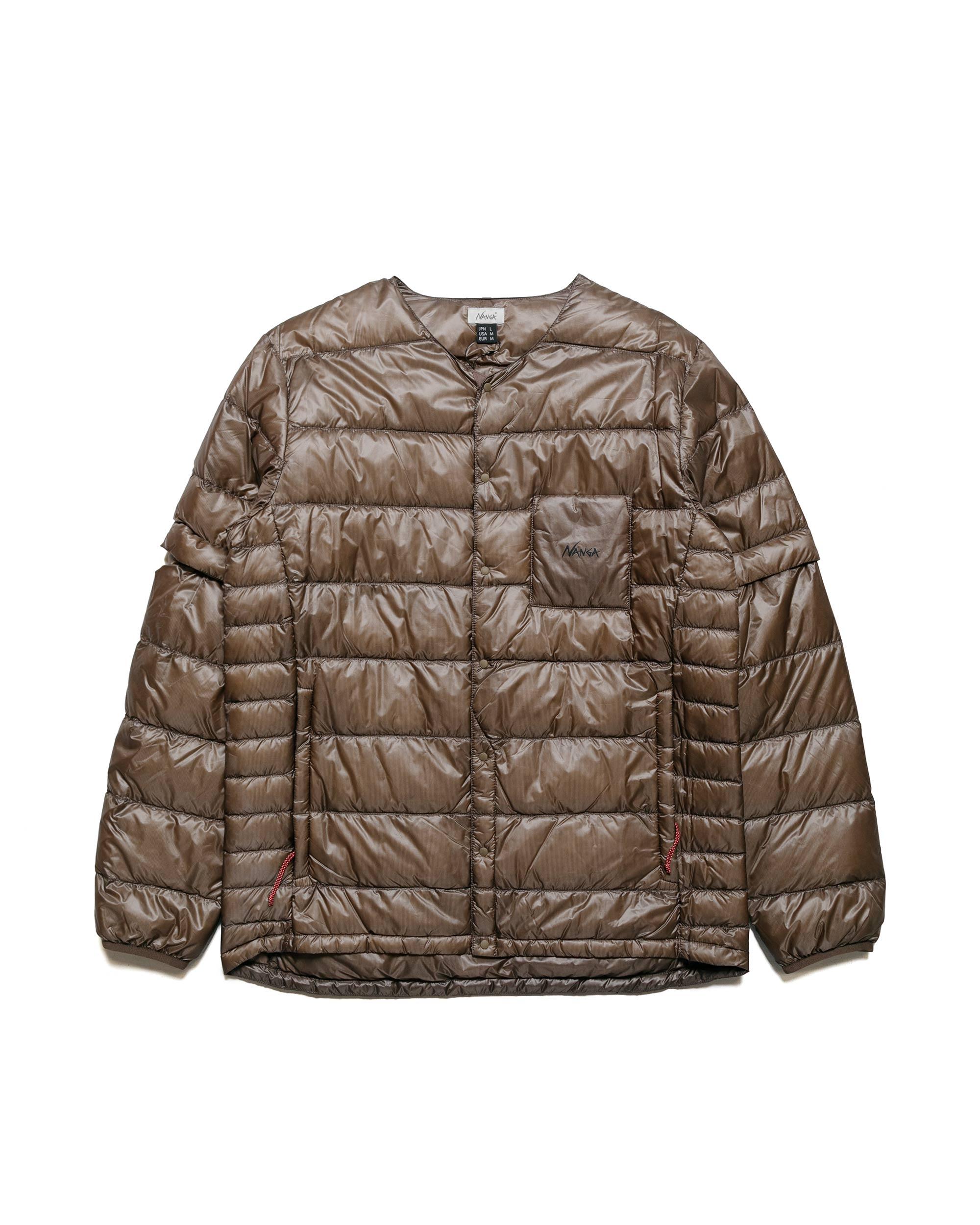 Inner Down Cardigan Detachable Sleeve Mocha