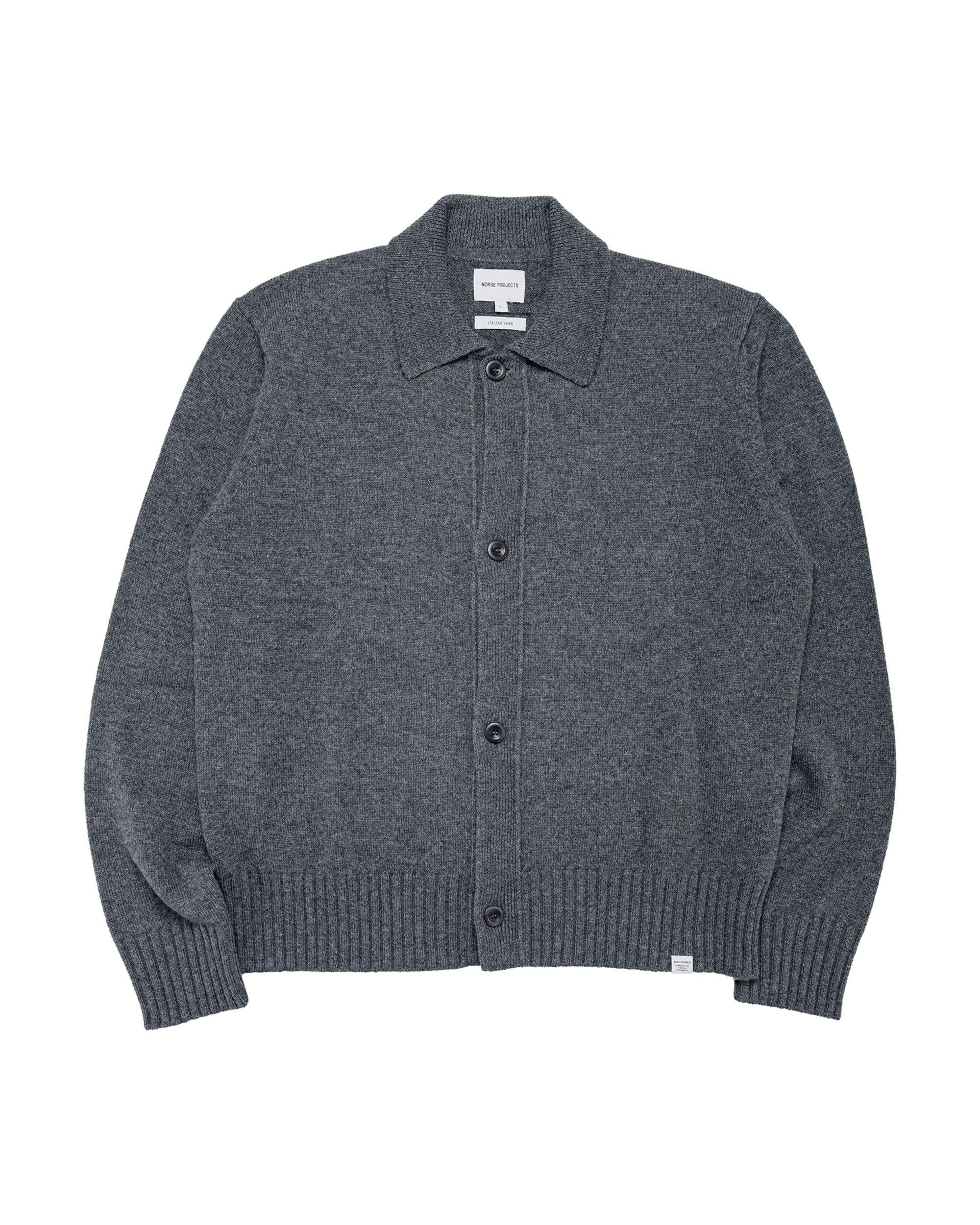 Aldrup Lambswool Cardigan Grey Melange