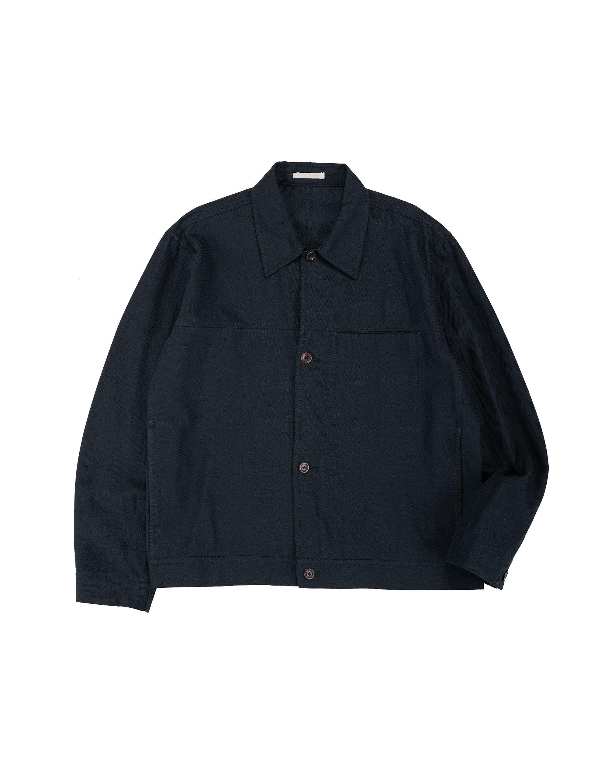 Arresskov Cotton Linen Twill Overshirt Dark Navy