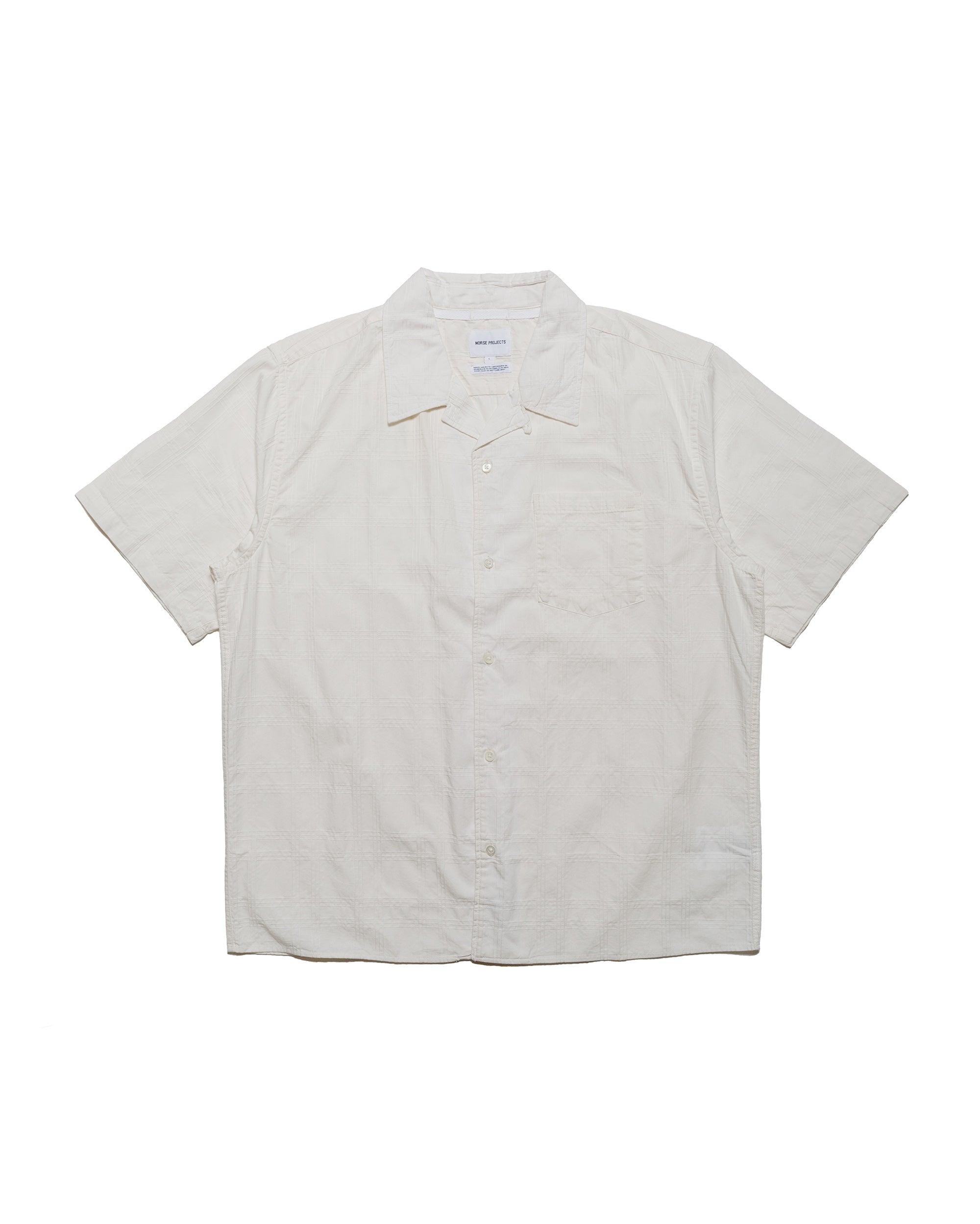 Carsten Relaxed Dobby Check Shirt Ecru