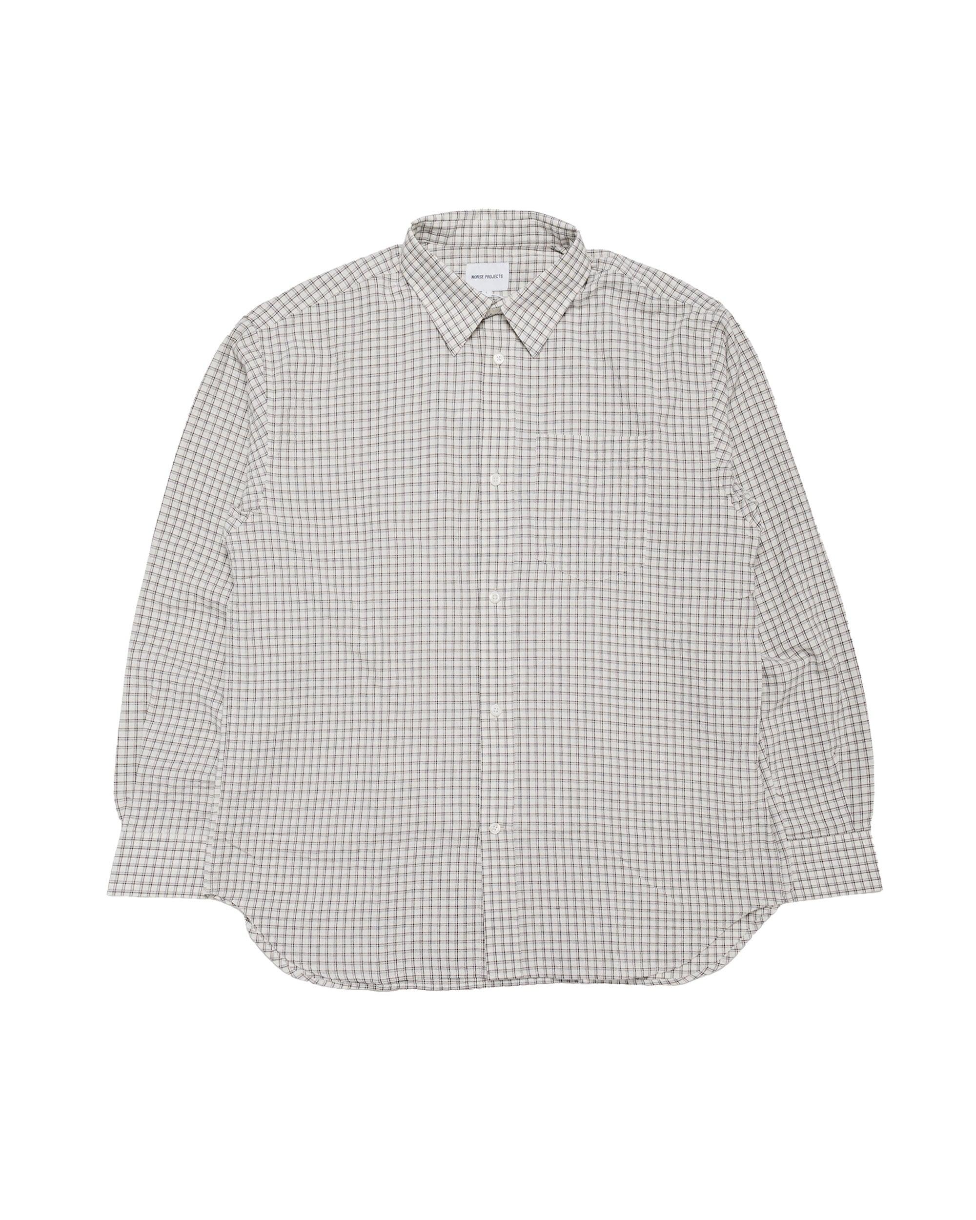 Espevik Oversized Check Shirt Natural Ecru