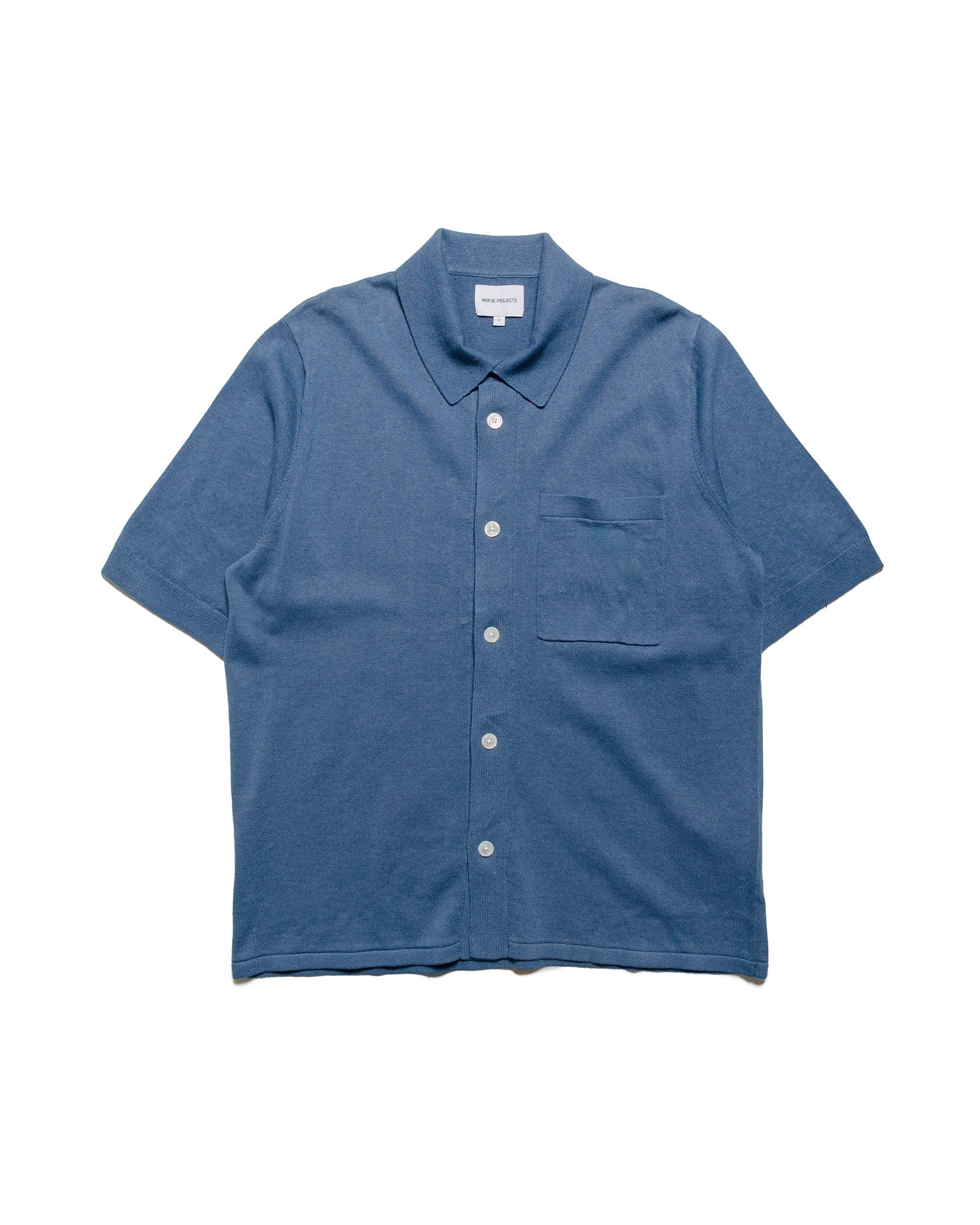 Rollo Cotton Linen SS Shirt Calcite Blue