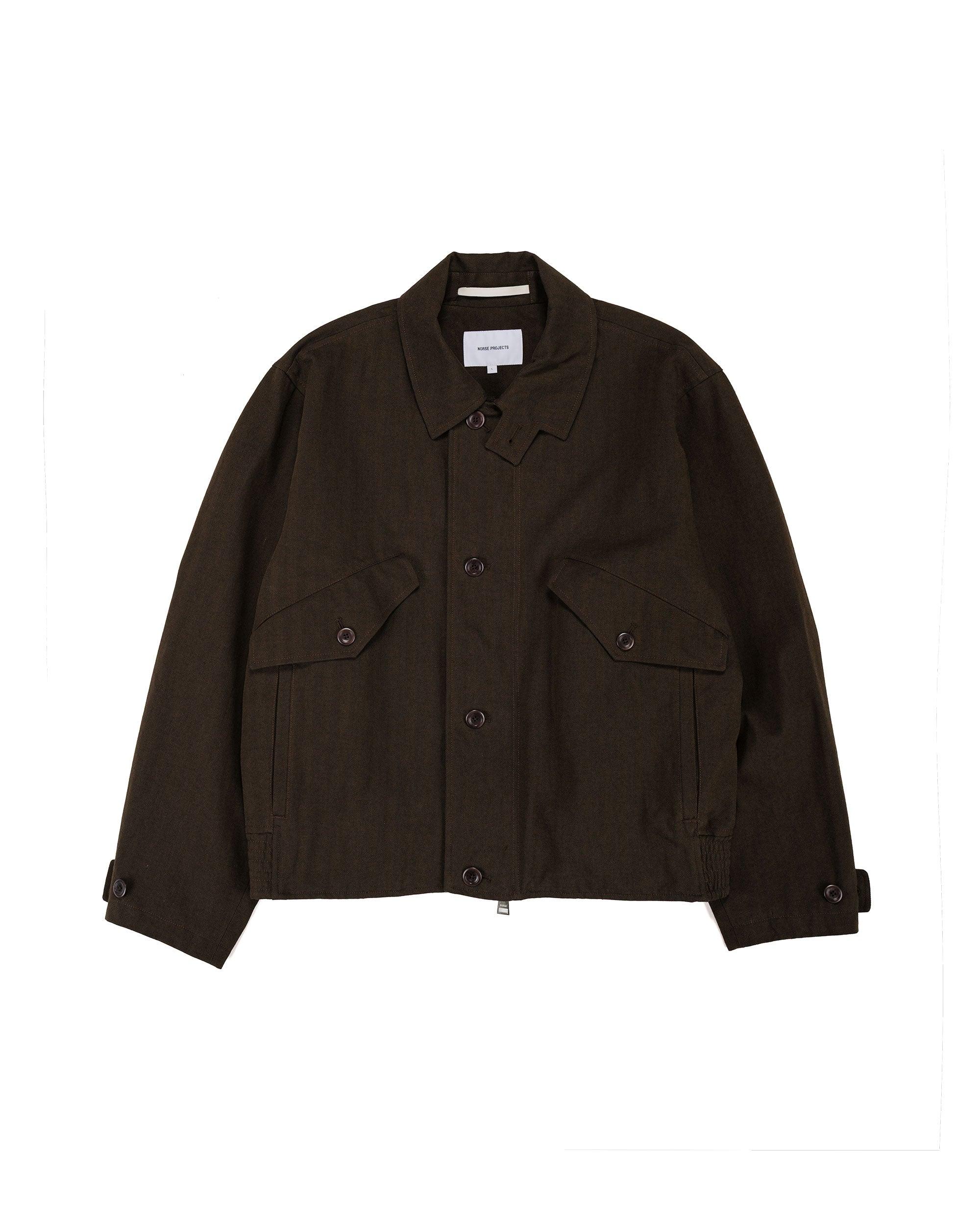 Vandel Herringbone Twill Flight Jacket Delicioso Brown