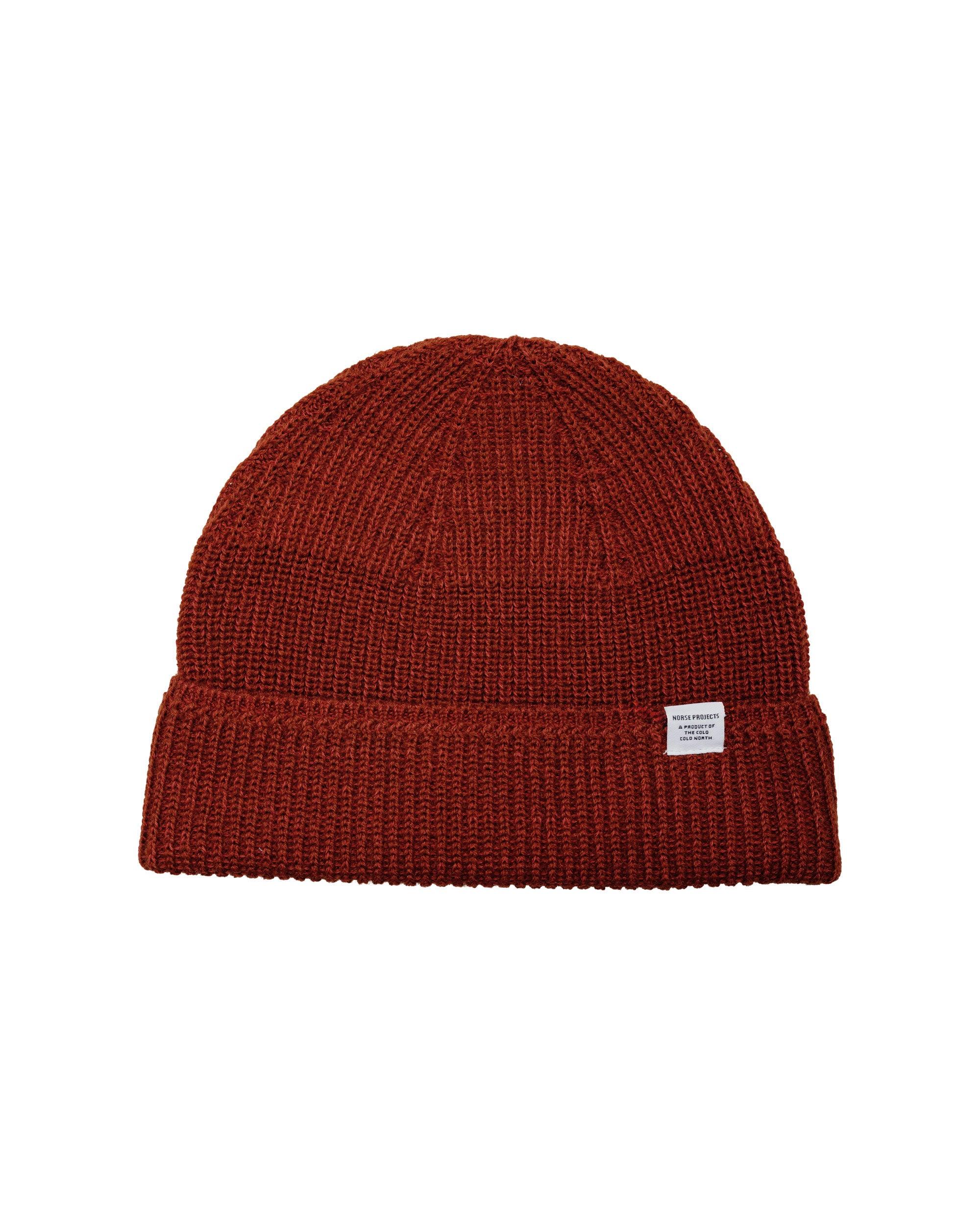 Wool Cotton Rib Beanie Cowhide