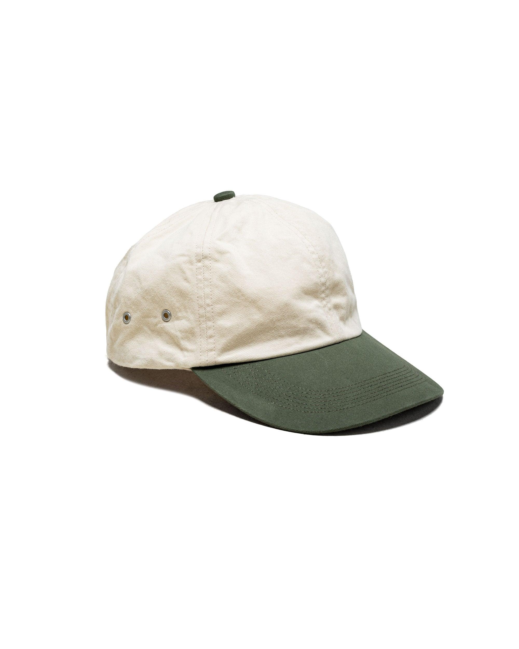 Combination Bill Cap Ivory/Green