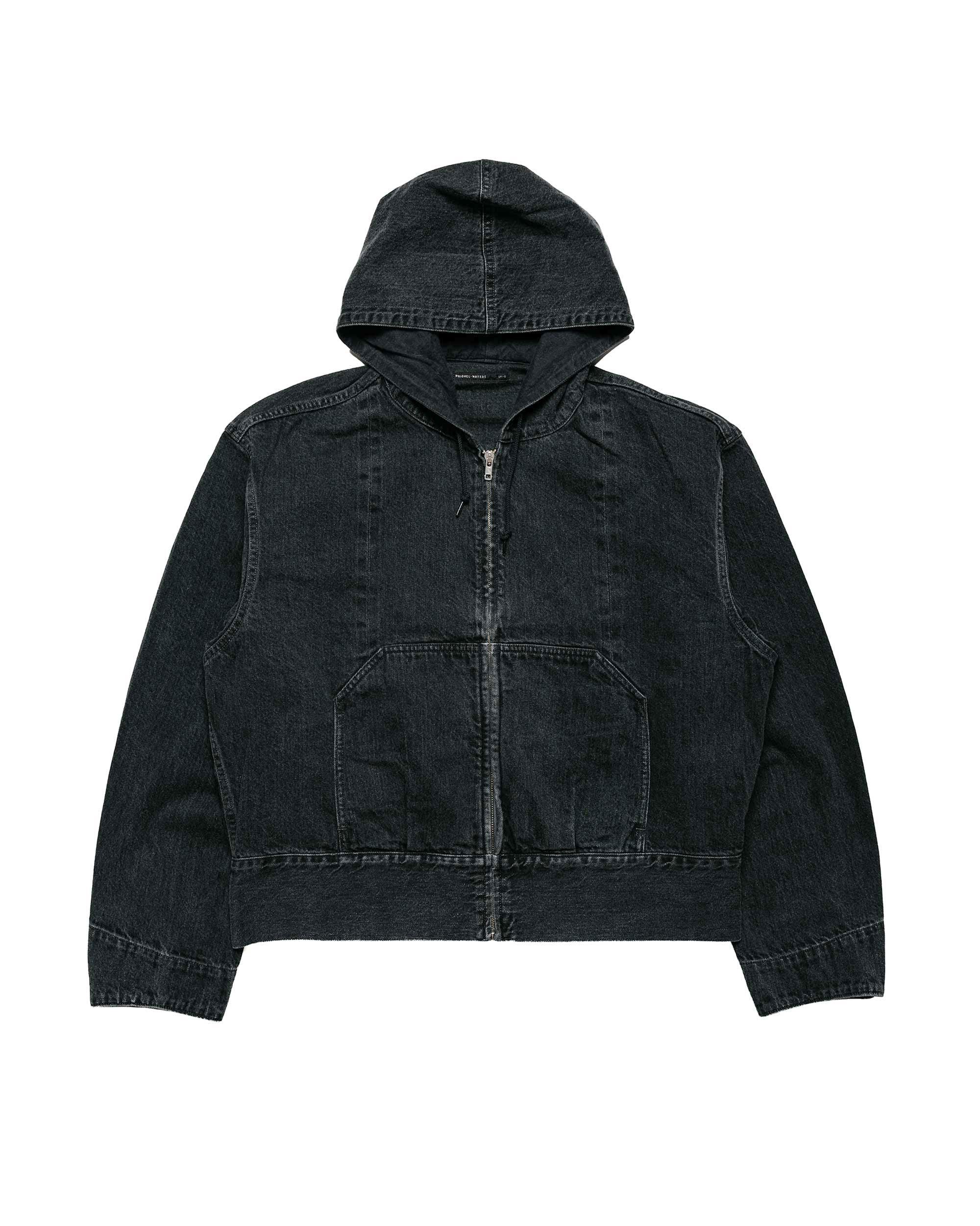 Lady White Co. Hooded Denim Blouson Faded Black Hand Fade