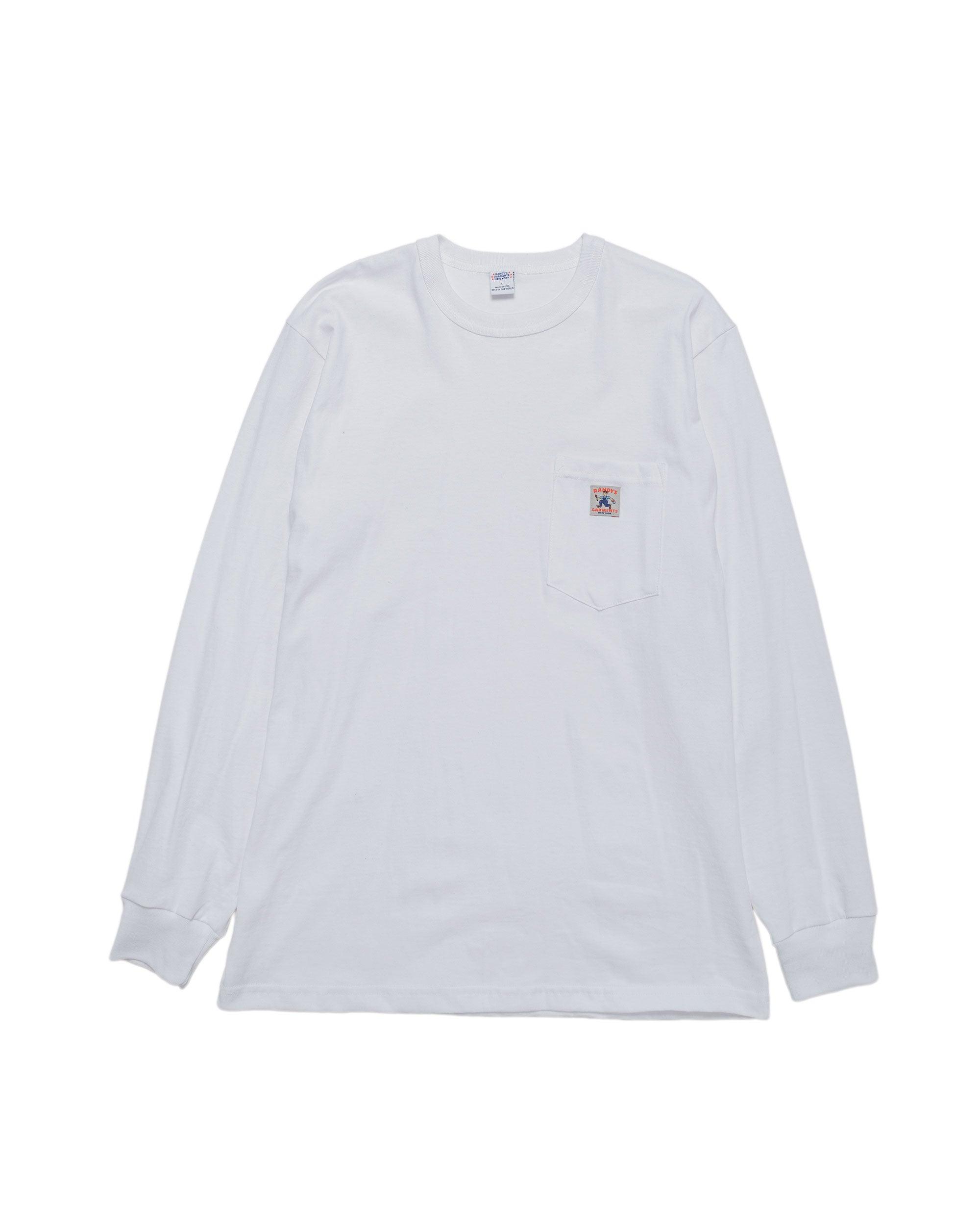 Long-Sleeve Pocket Tee White