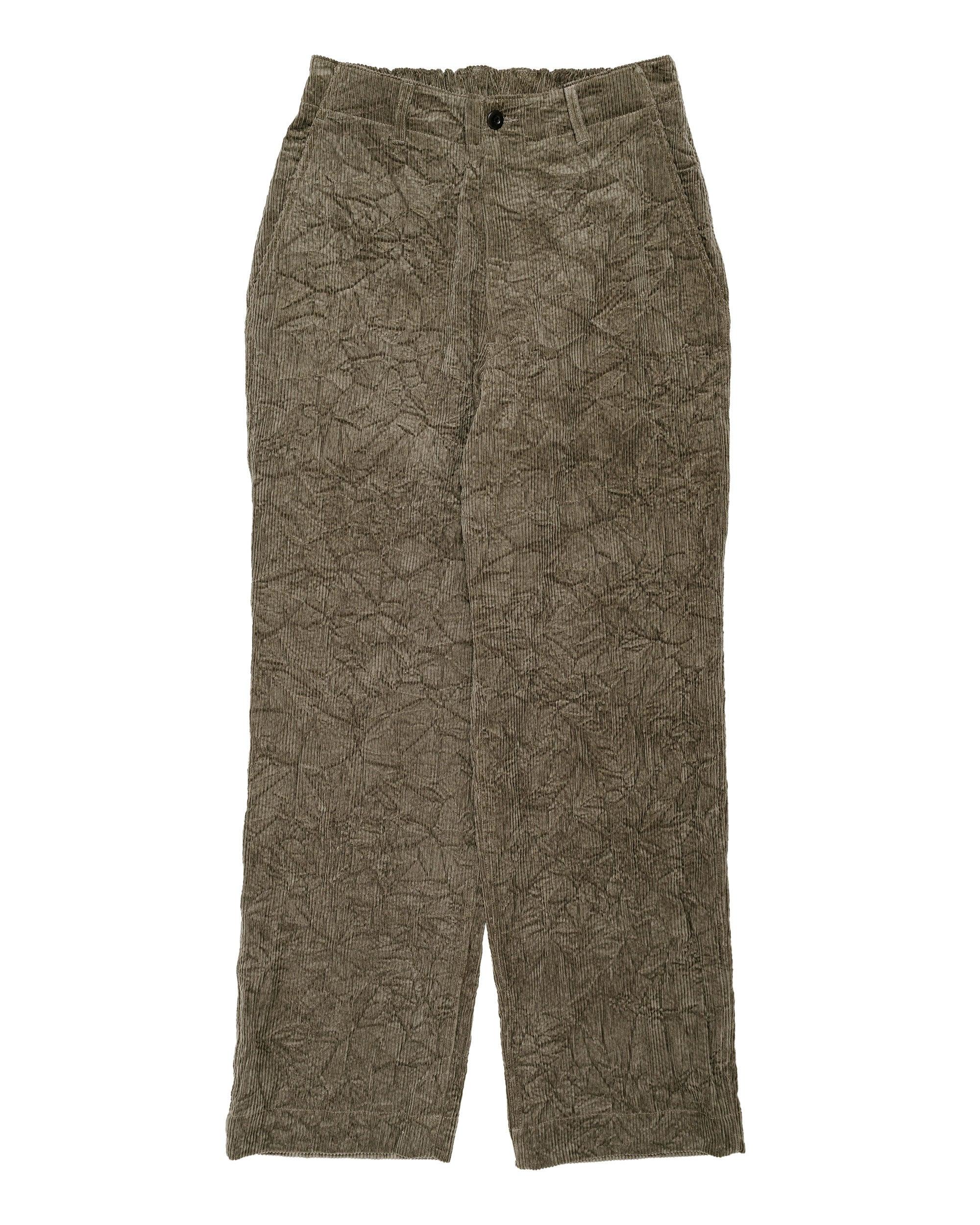 CO Corduroy Crinkle Wide Work Pants Olive