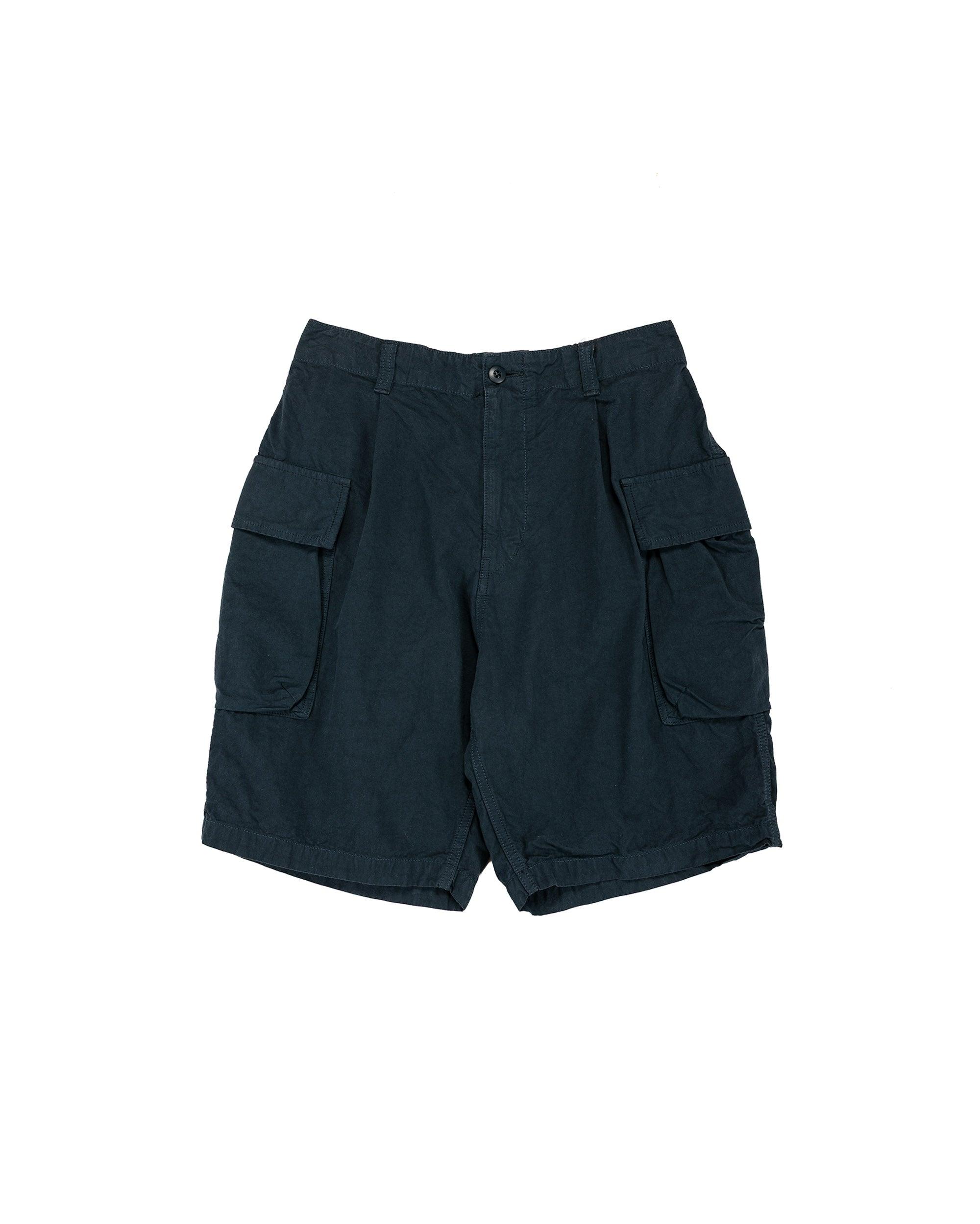CO/HEMP High Density Single Pleated Peg Top Pants Navy