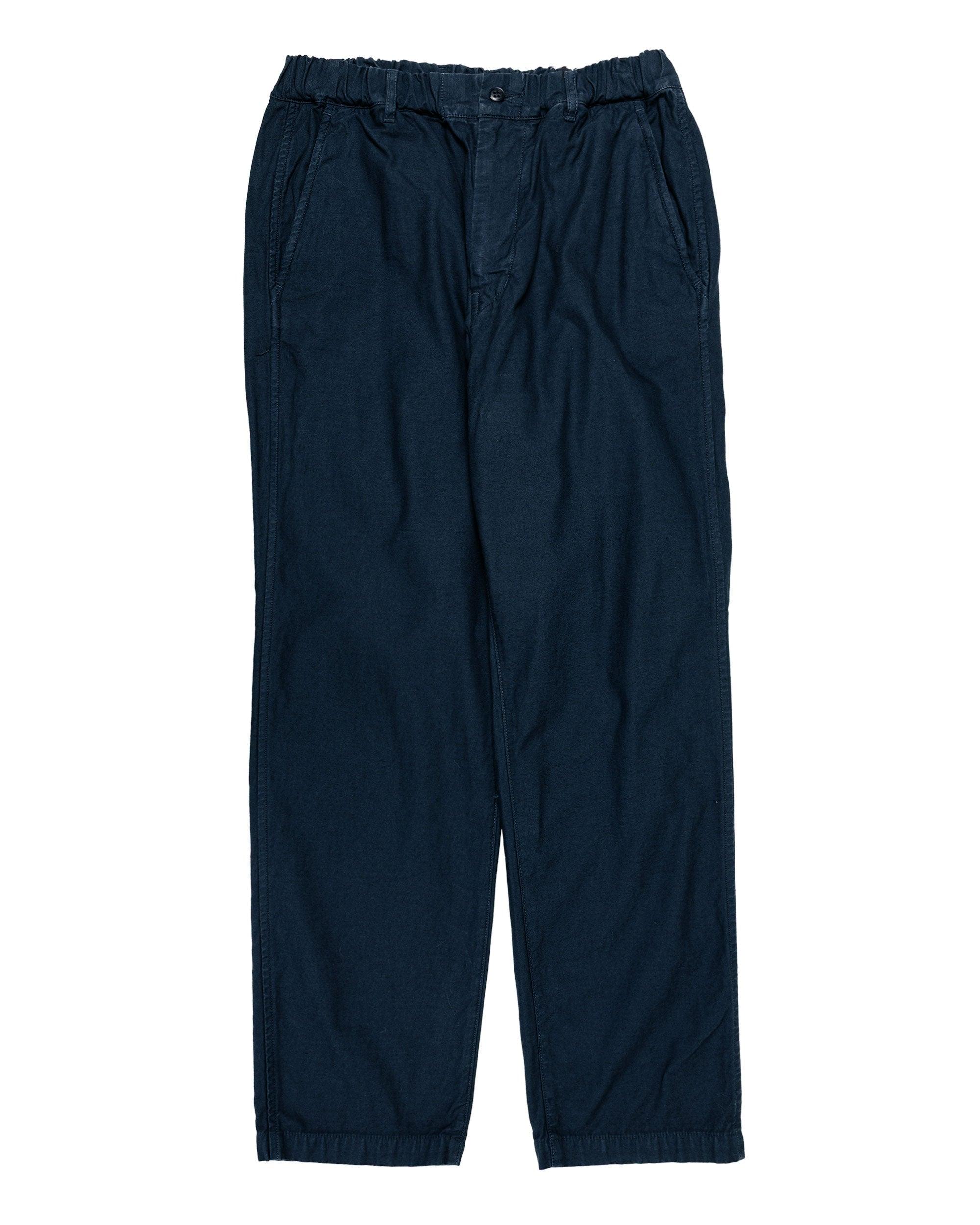 Cotton/Linen Back Satin Tapered Pants Navy