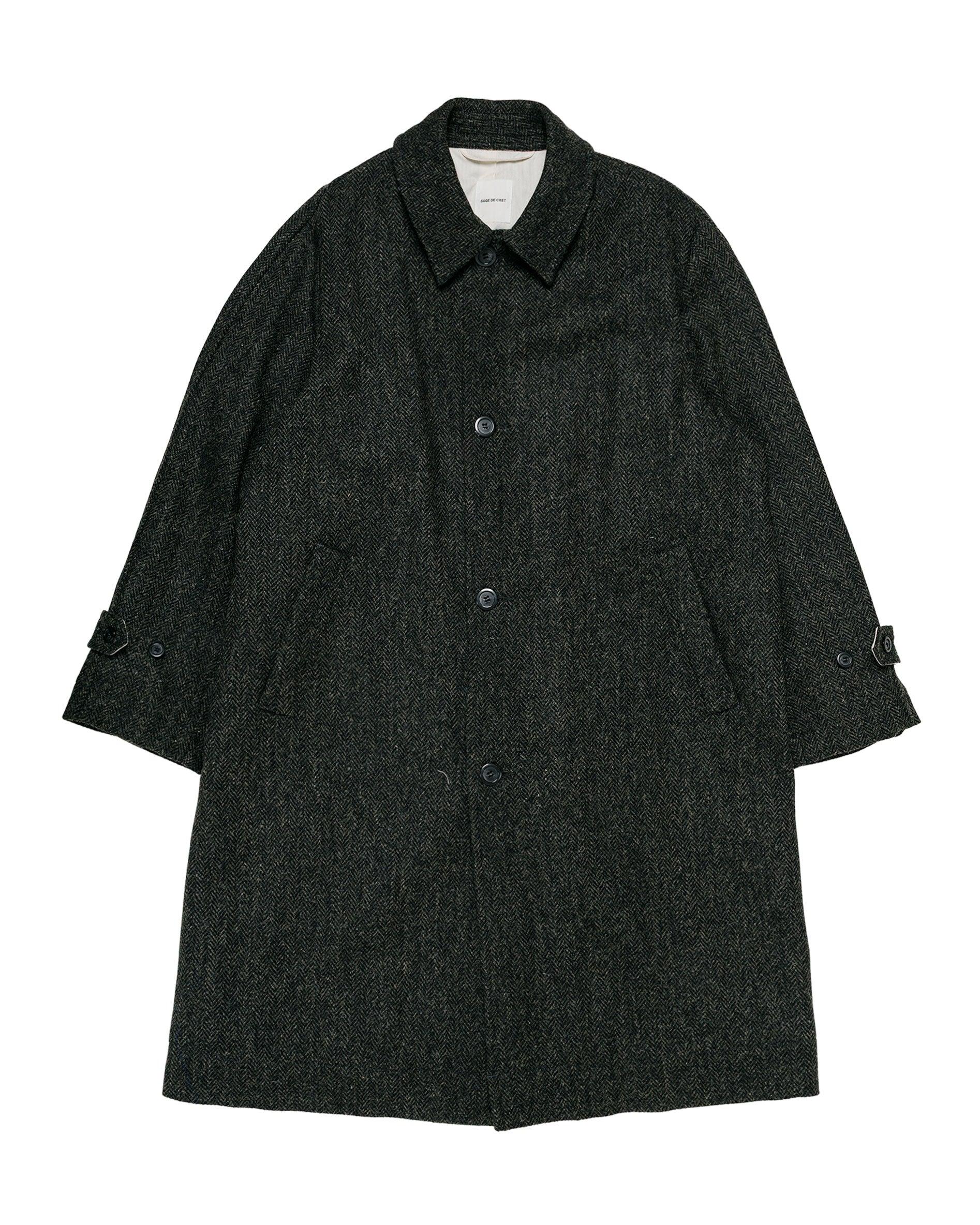 Harris Tweed Balmacaan Overcoat Herringbone