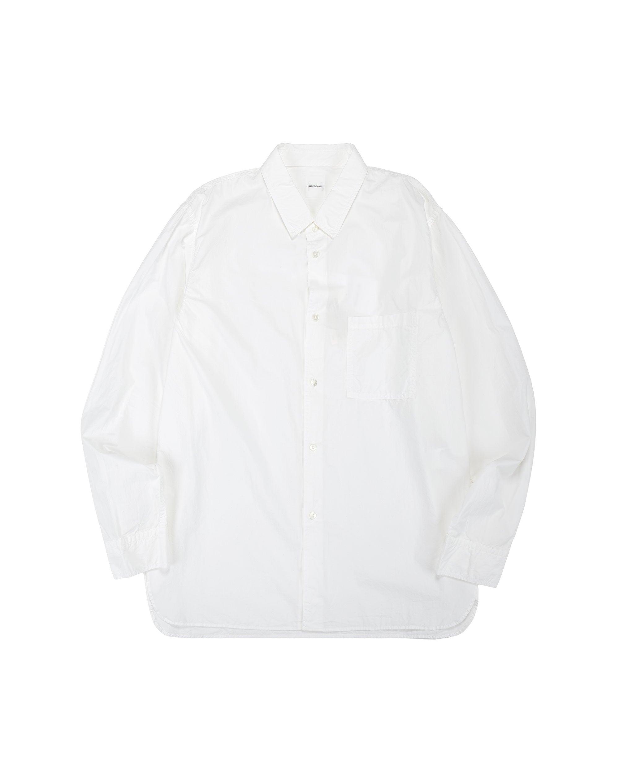 Organic Cotton Bloadcloth Regular Collar Shirt L/S Off White