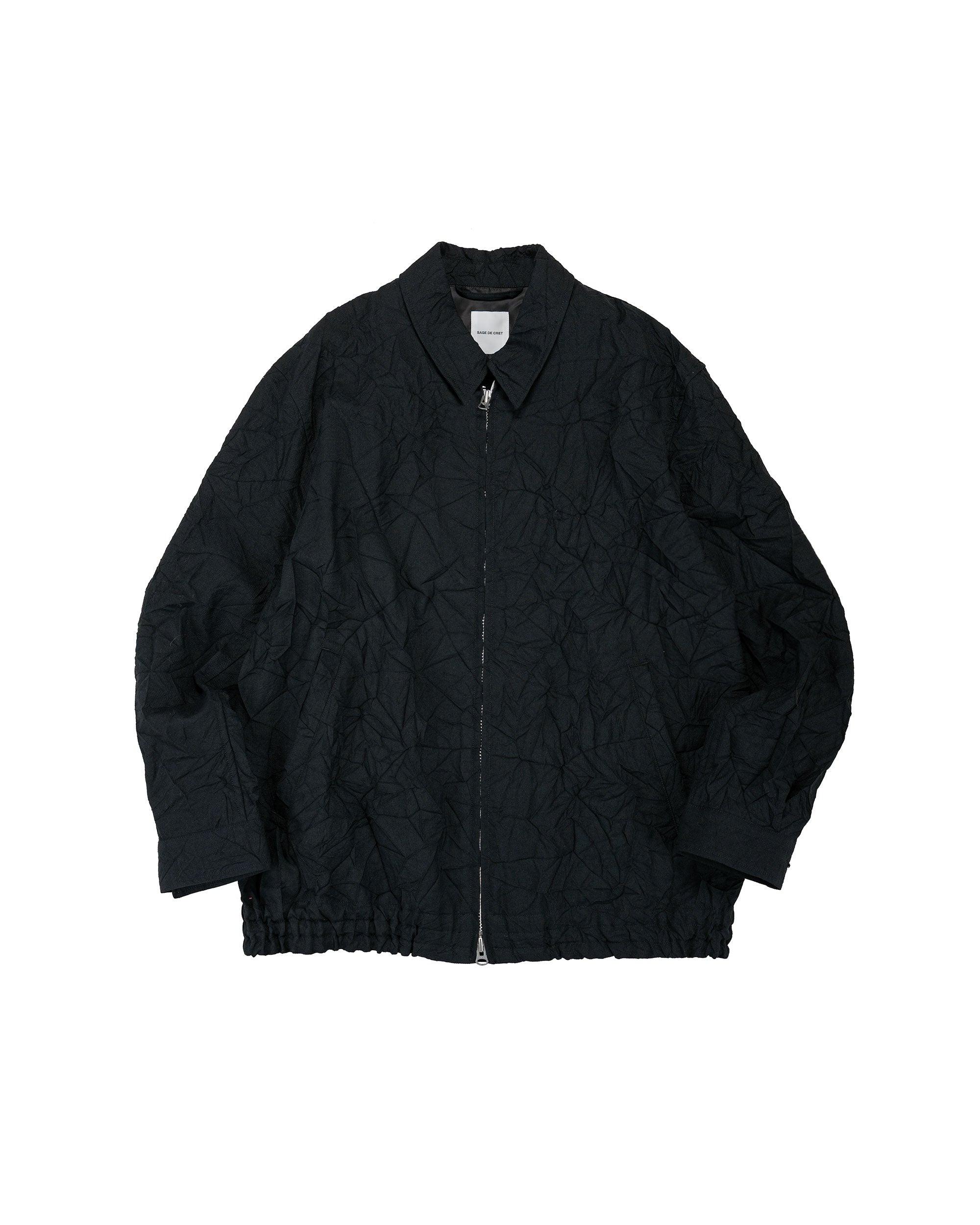 WO/LI Crinkle Full Zip Jacket Black