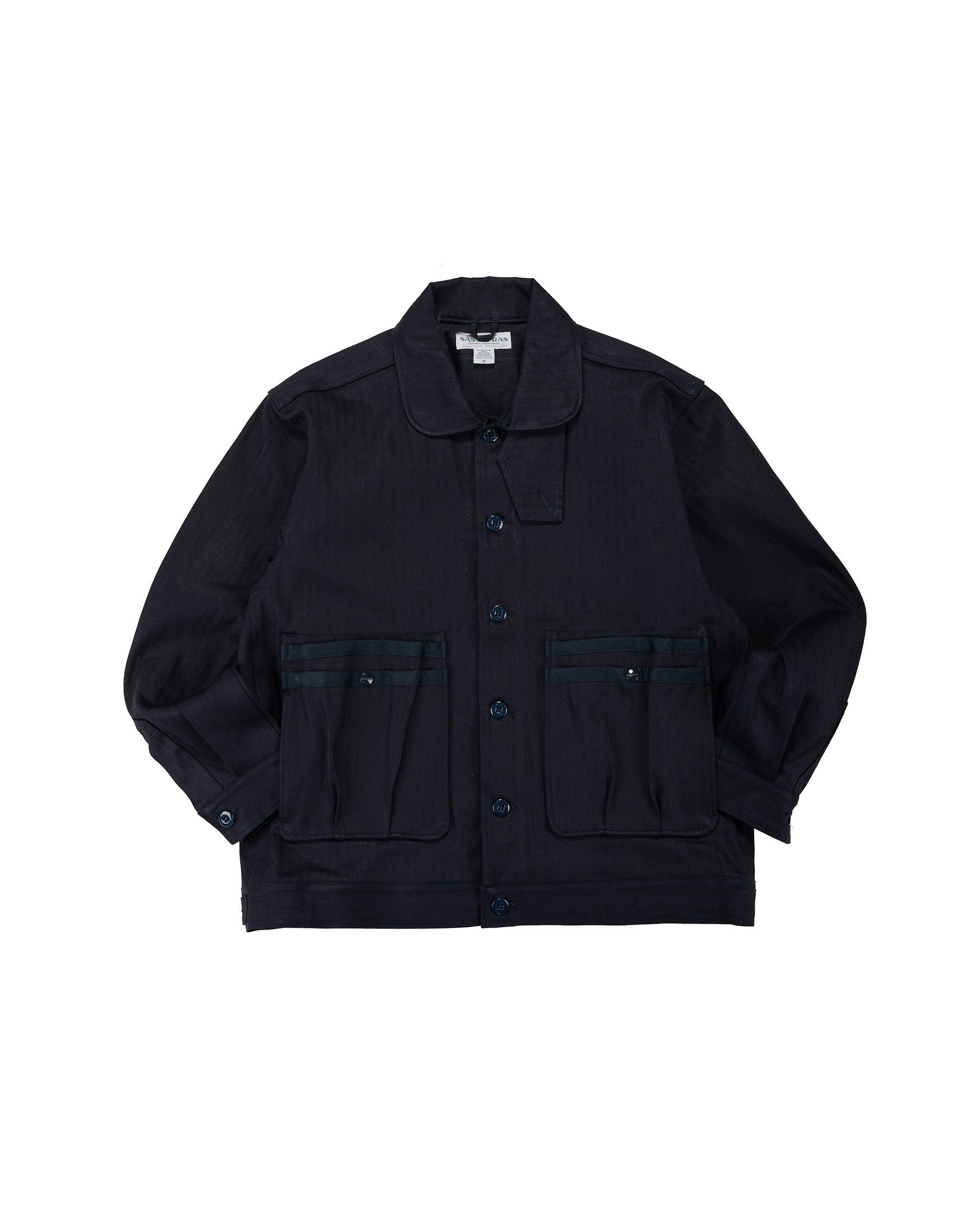 Overgrown Trug Jacket Herringbone Twill Indigo/Black