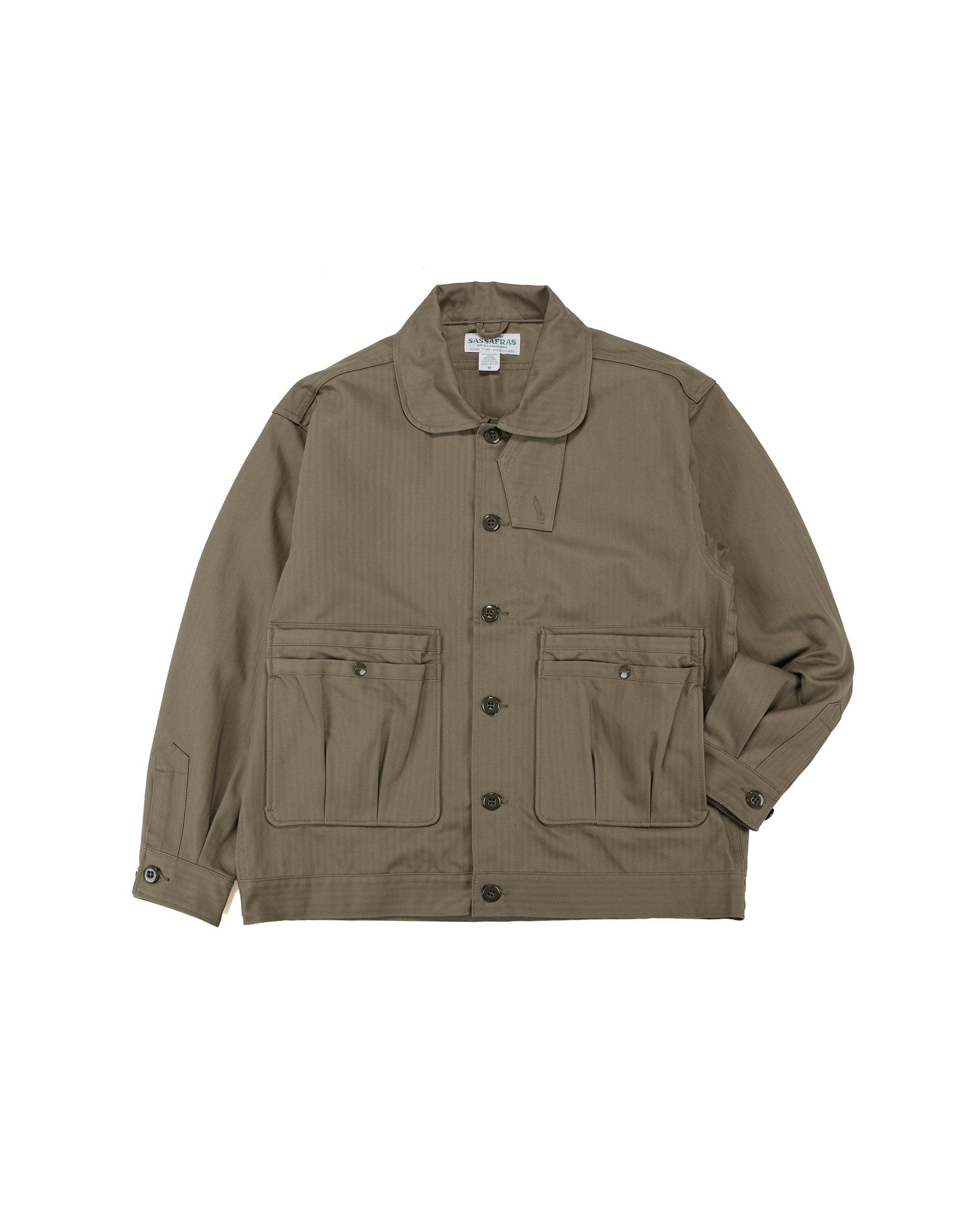Overgrown Trug Jacket Herringbone Twill Olive
