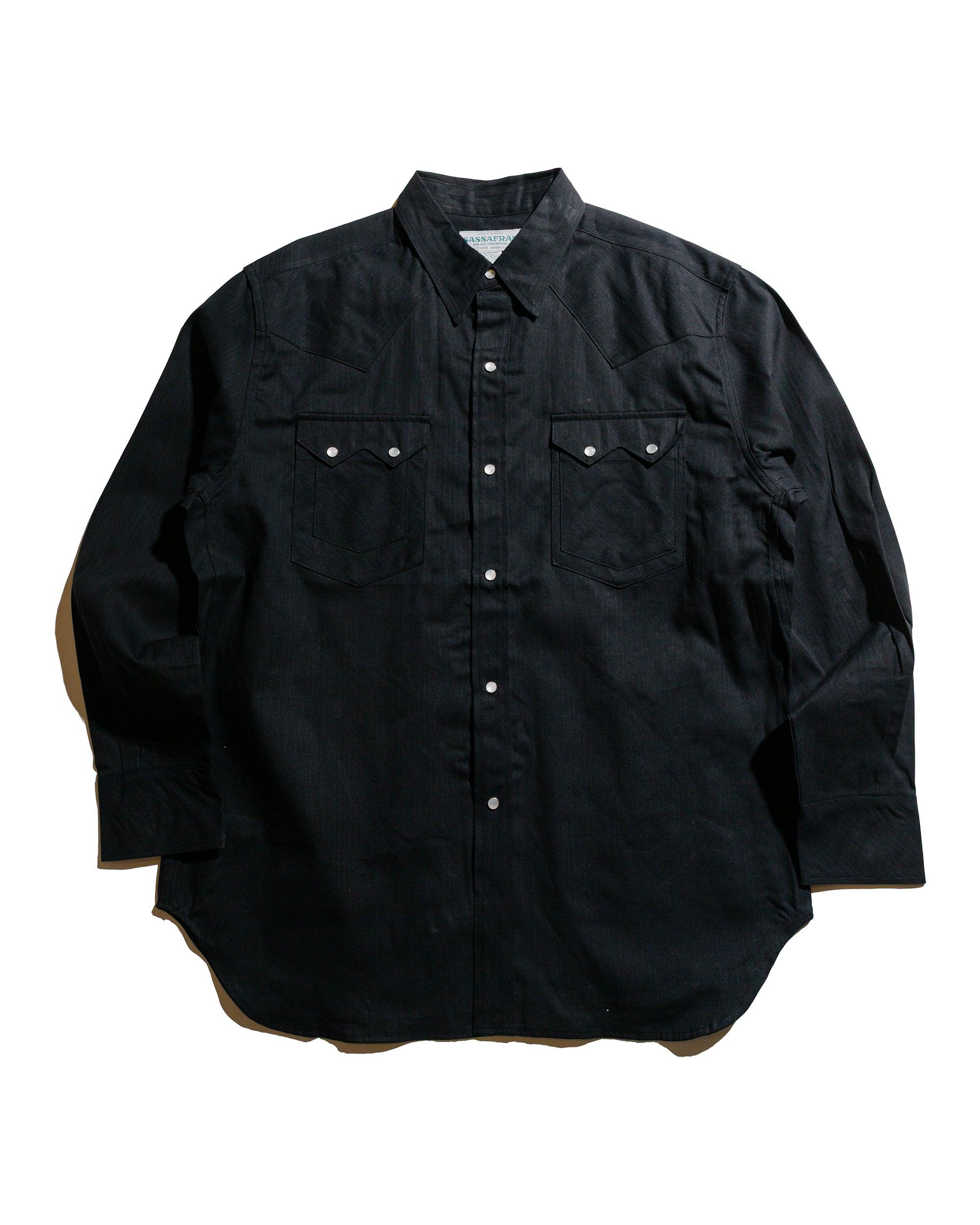 Weeds Digger Shirt 6.5oz Herringbone Denim Black