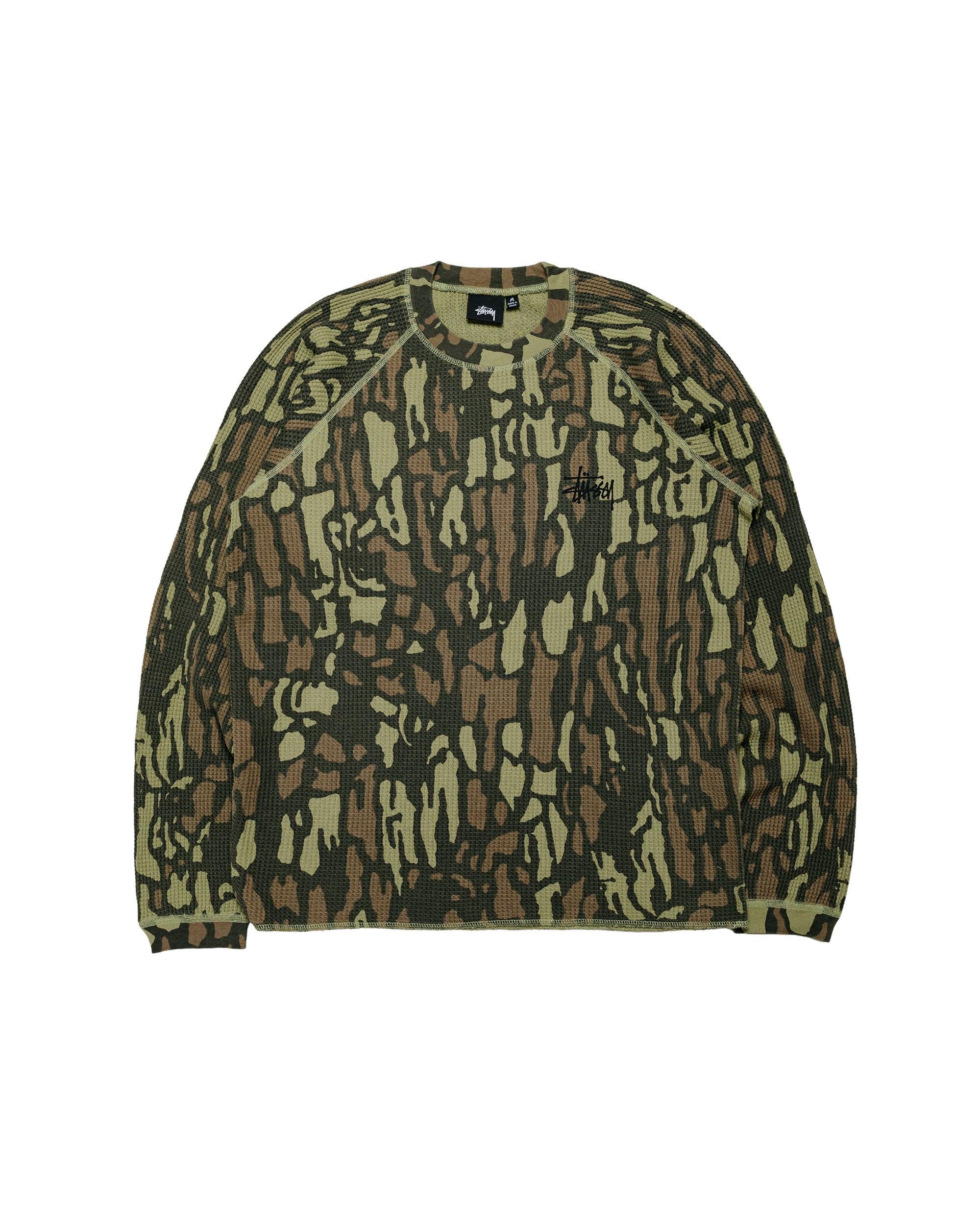 Stüssy Basic Stock Raglan Thermal Tree Bark Camo