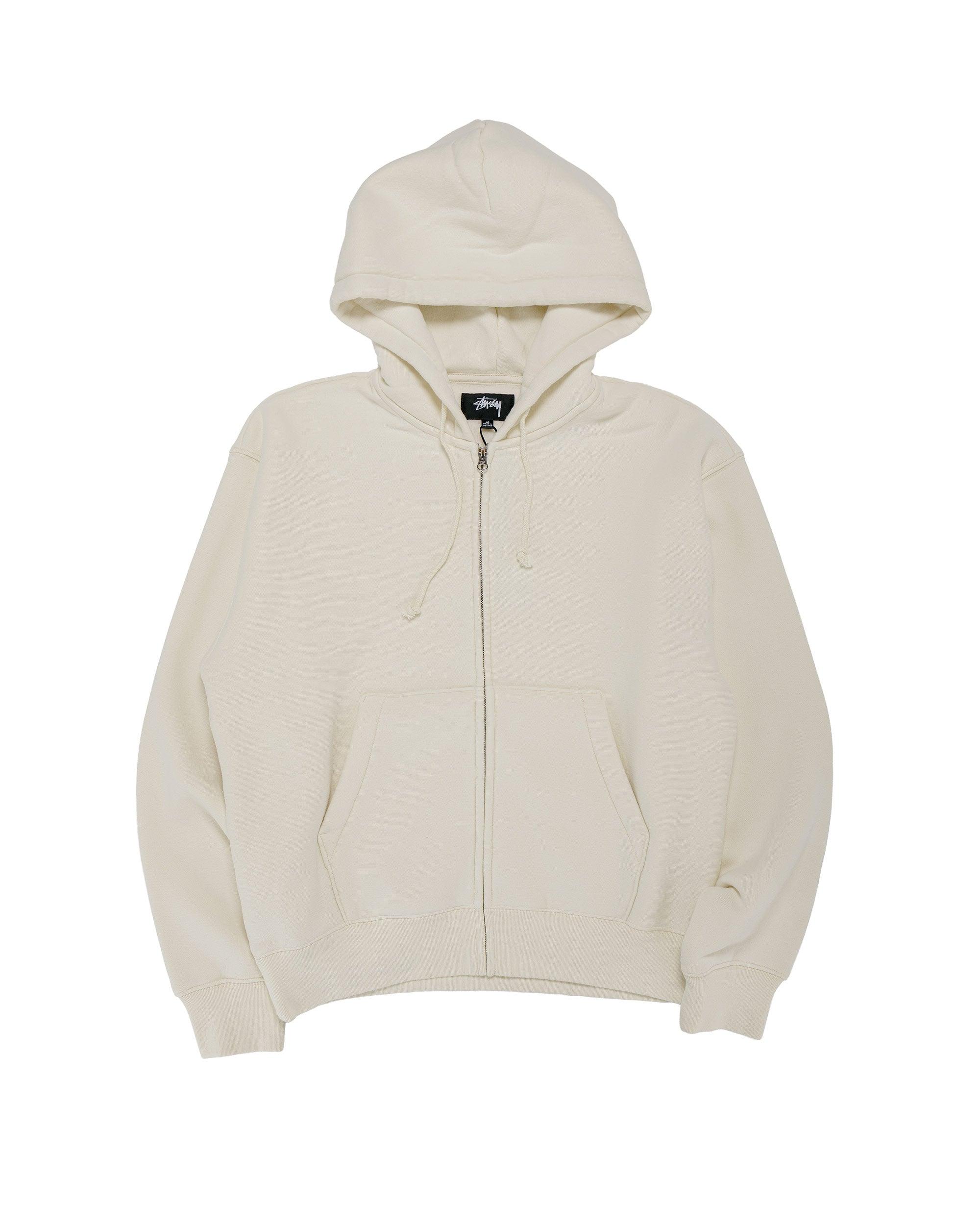 Stüssy Cursive Applique Zip Hoodie Natural