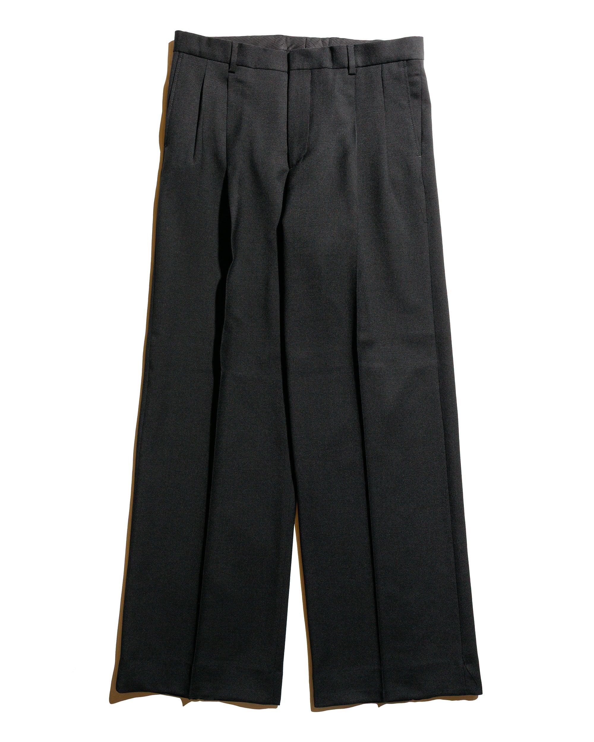 Wide Pleated Trouser Black
