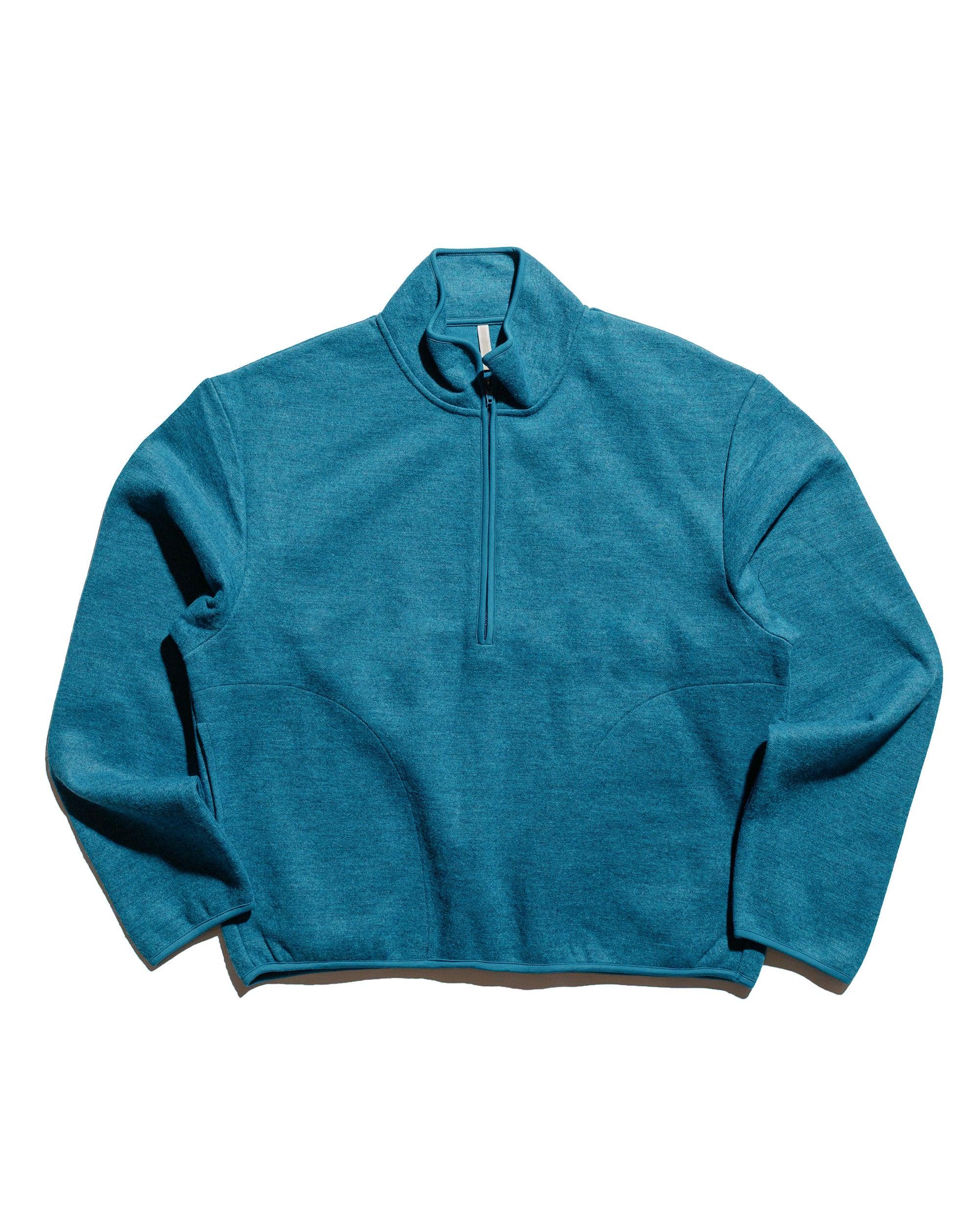 Wool Half Zip Ice Blue
