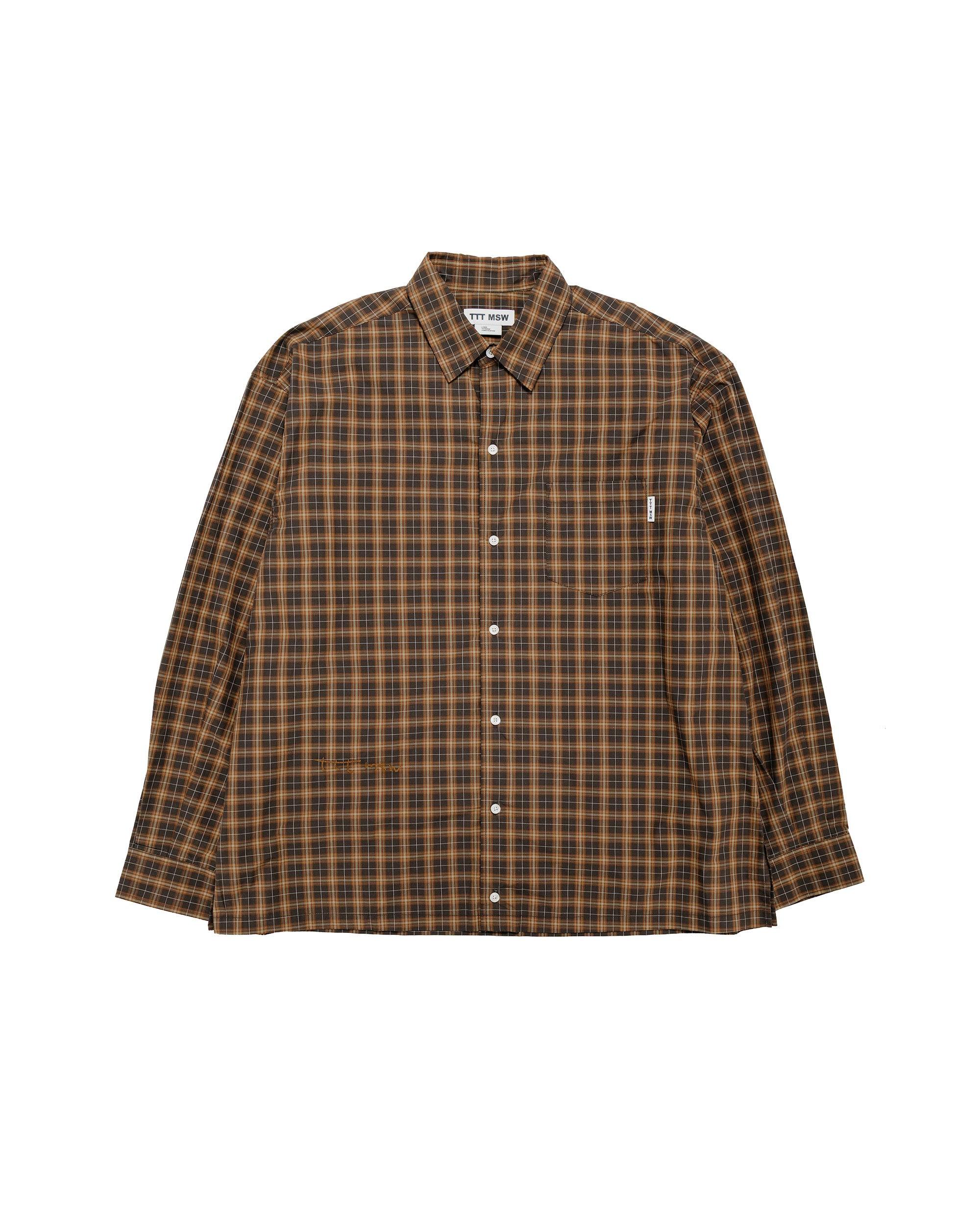 Regular Collar Shirt Brown Check