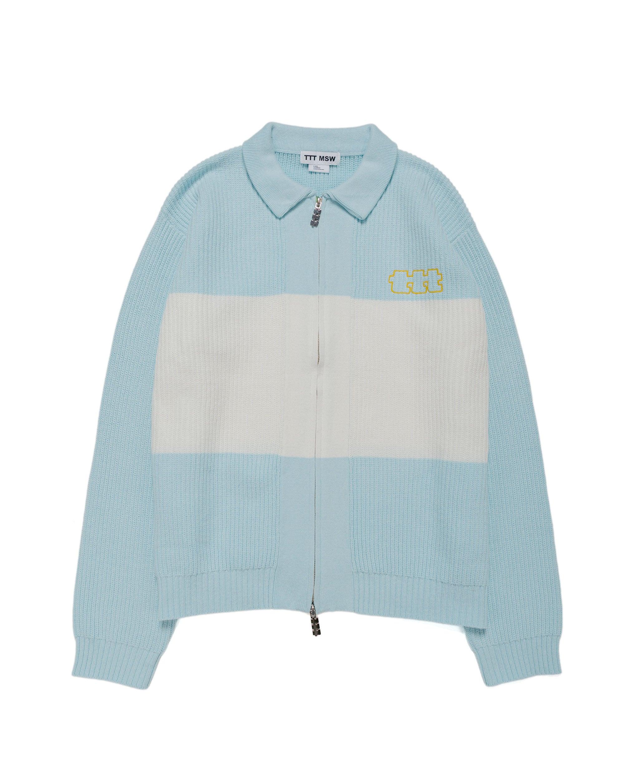 Zip Knit Polo Blue