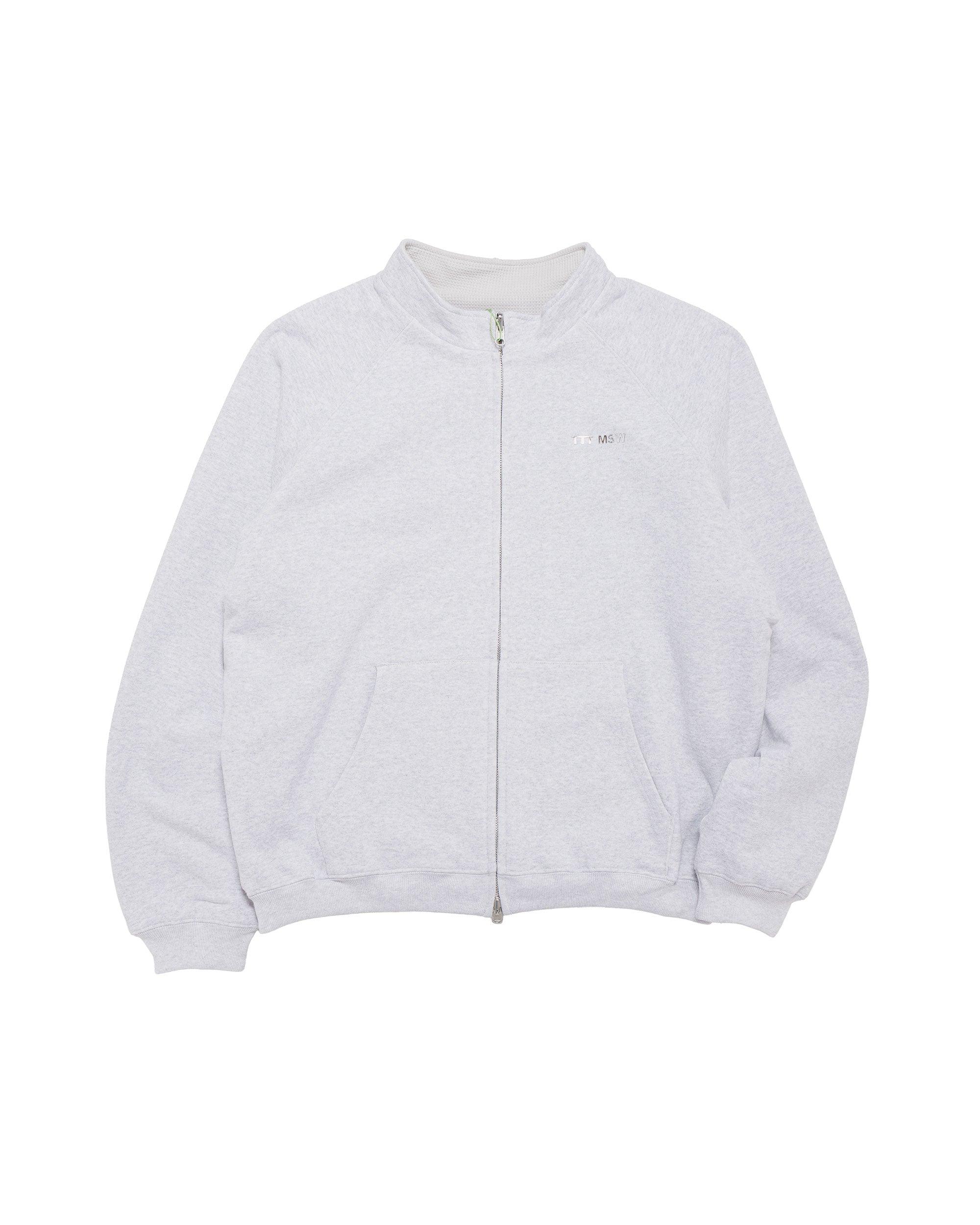 Zip Up Crew Neck Sweat Ash