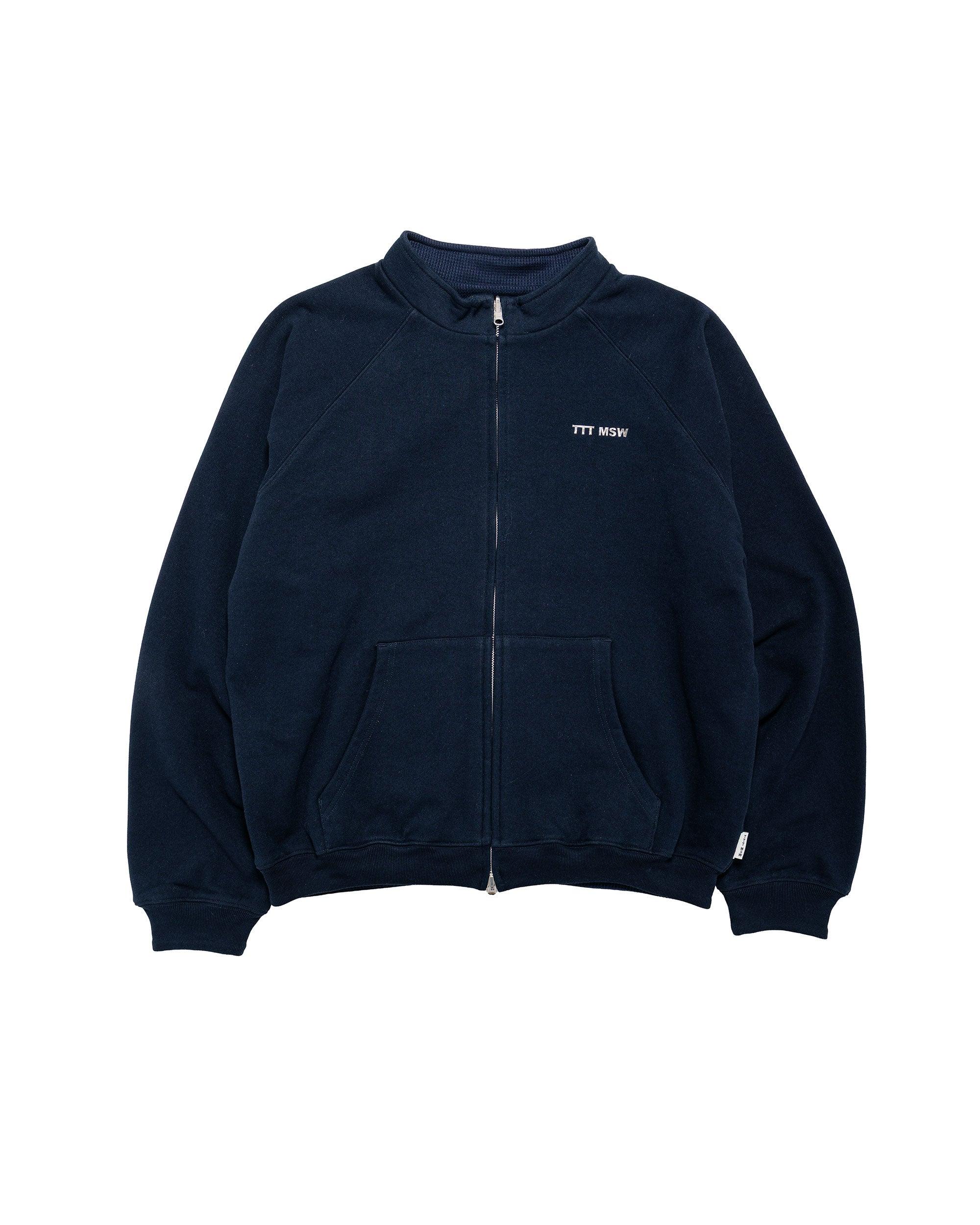 Zip Up Crew Neck Sweat Navy